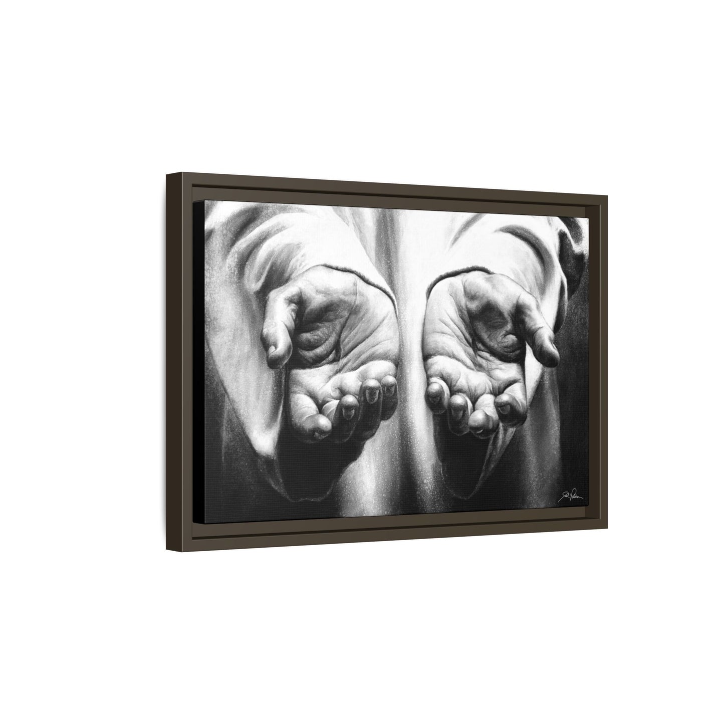 "His Hands" Framed Canvas