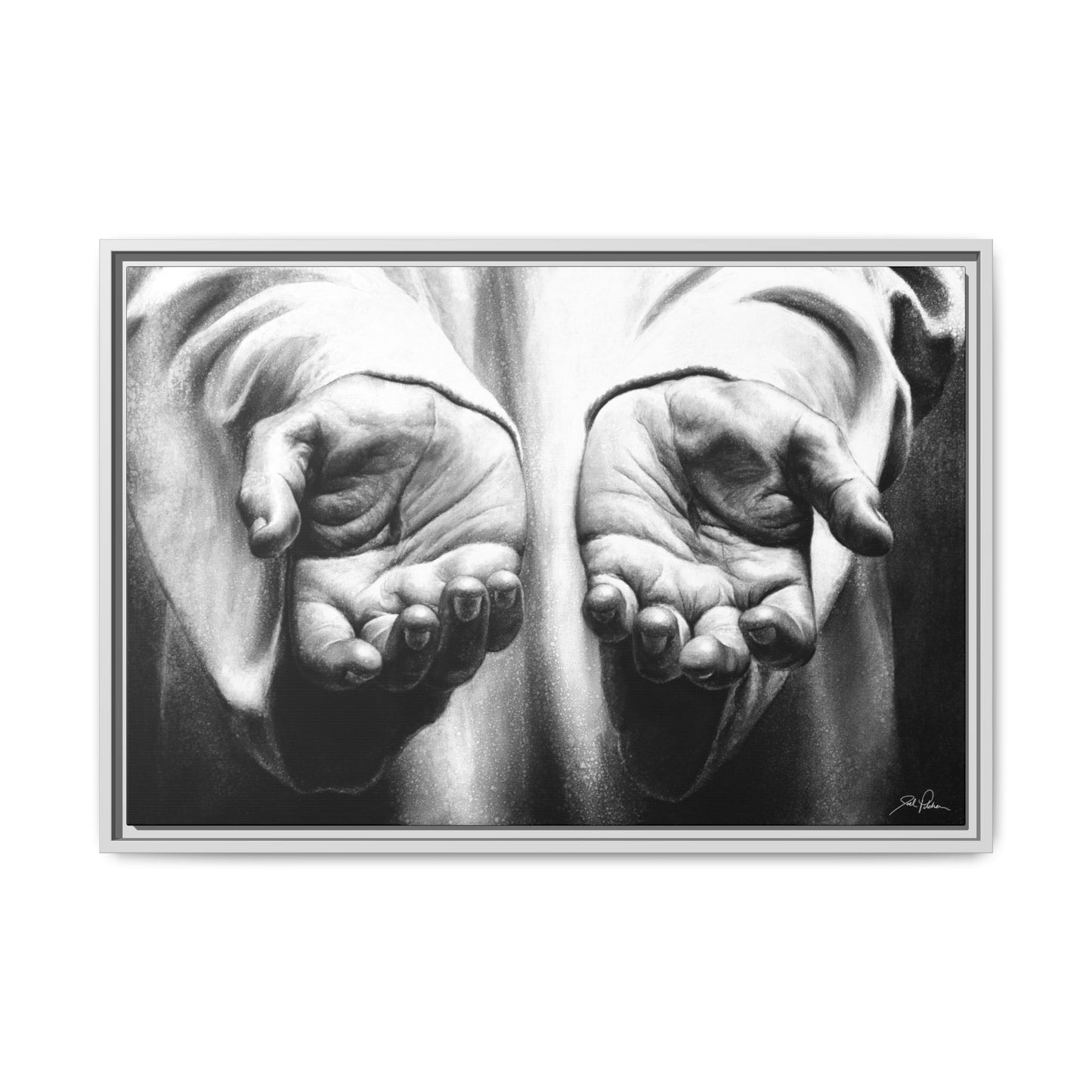 "His Hands" Framed Canvas