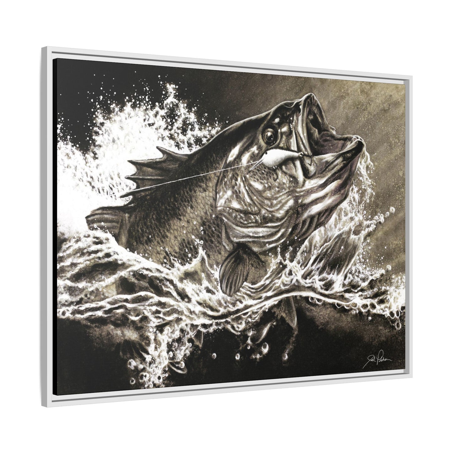 "Hooked" Framed Canvas