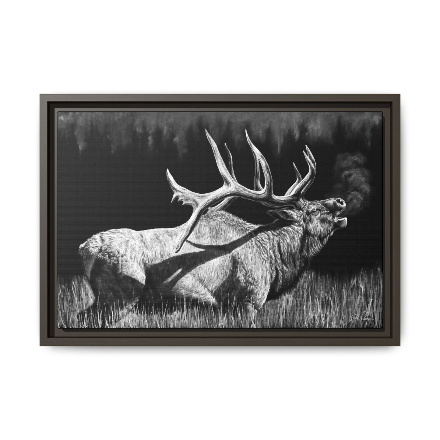 "Firebull" Framed Canvas