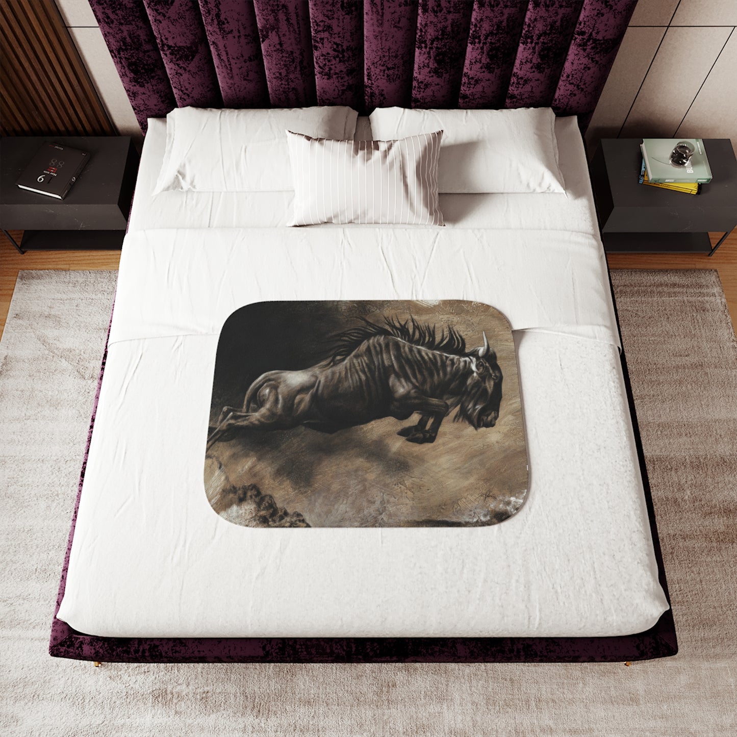 "Wildebeest" Sherpa Blanket.