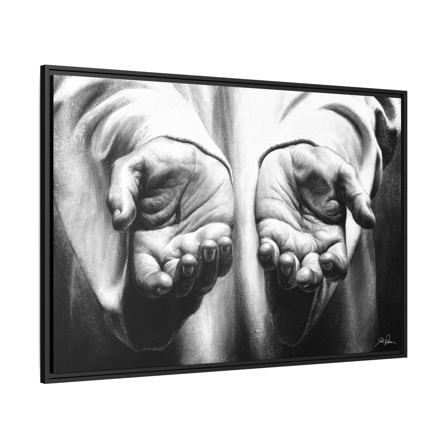 "His Hands" Framed Canvas
