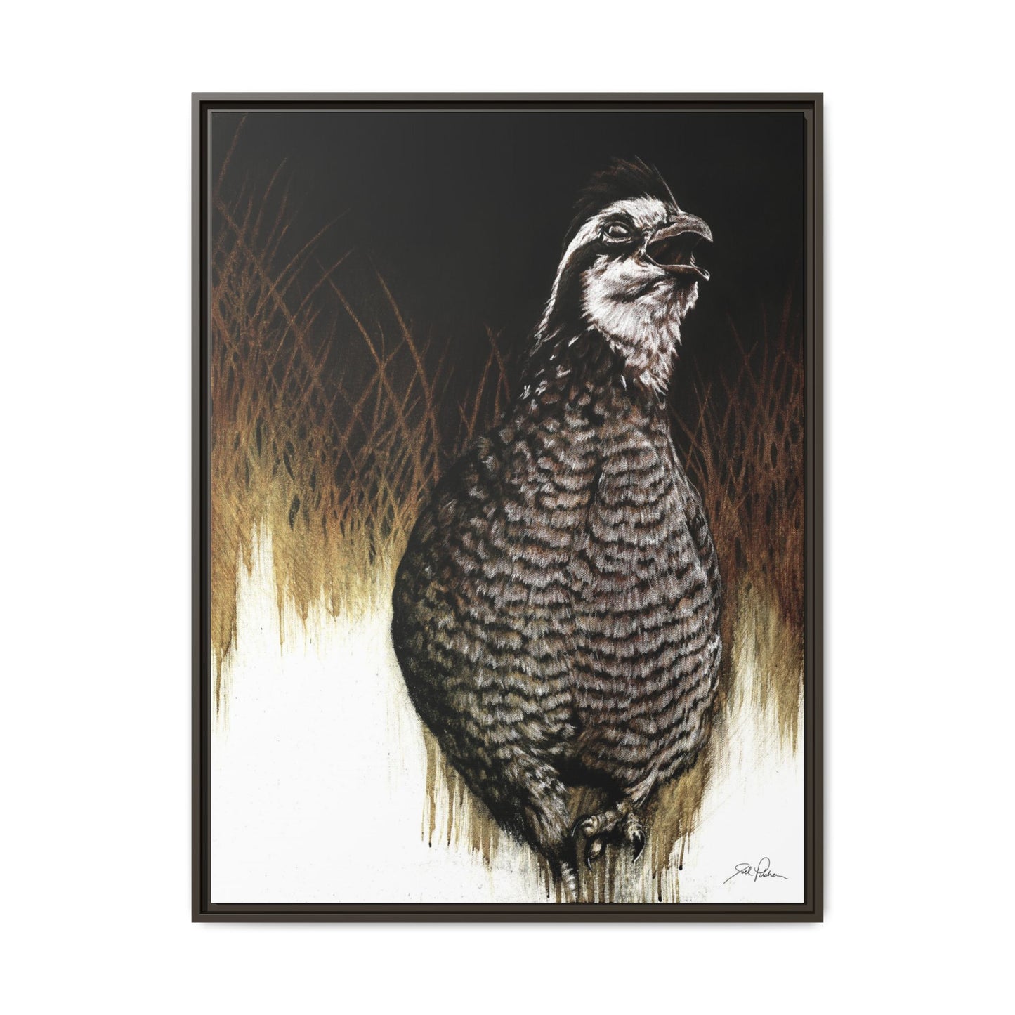 "Call of the Upland Quail" Framed Canvas