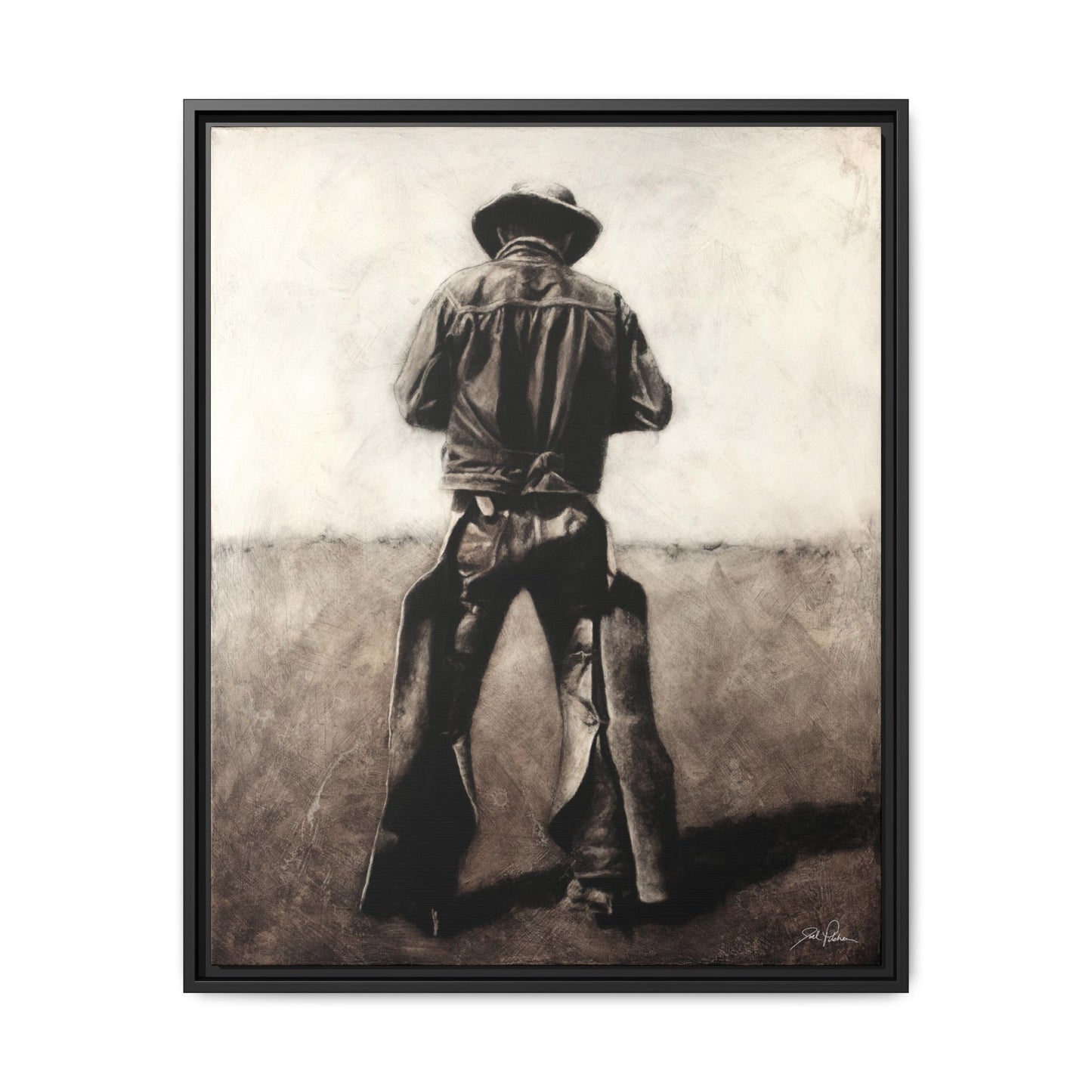 "Cowboy" Framed Canvas