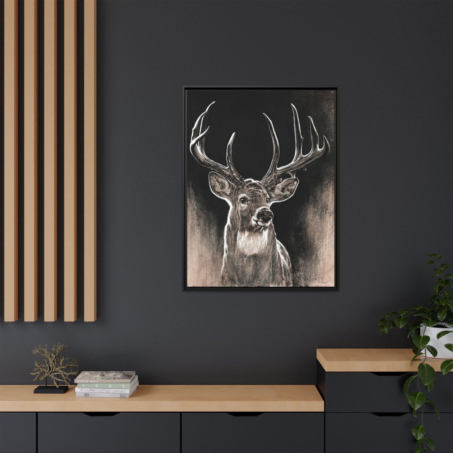 "Backlit Buck" Framed Canvas