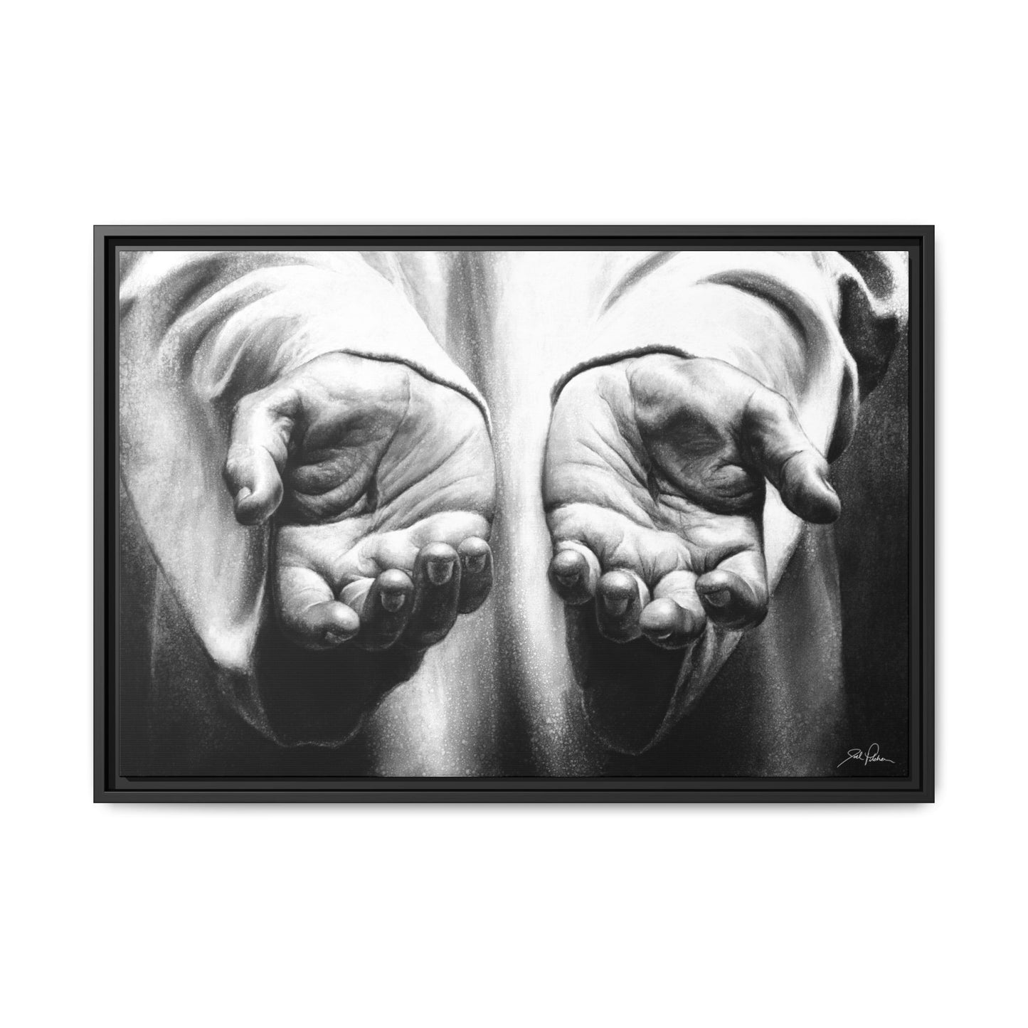 "His Hands" Framed Canvas