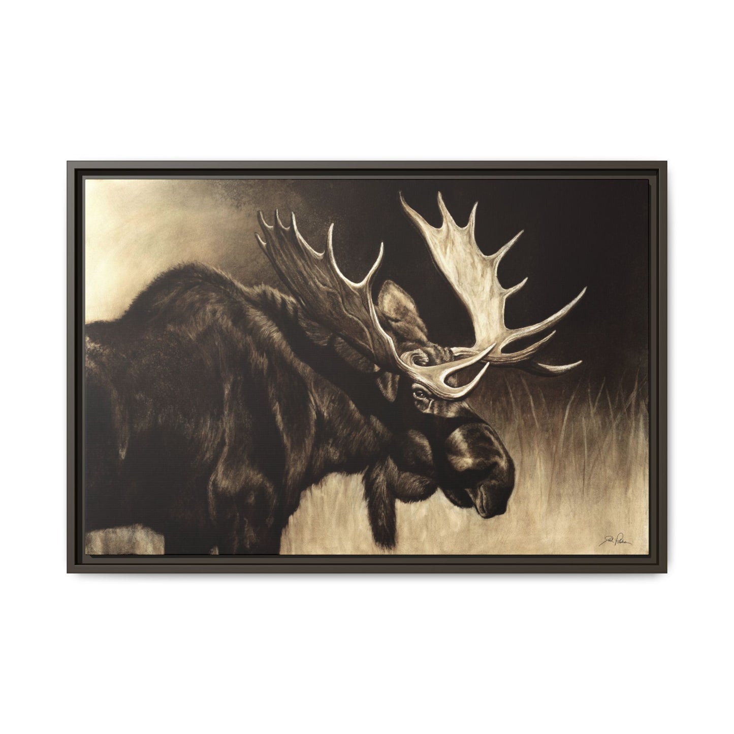 "Mighty Moose" Framed Canvas