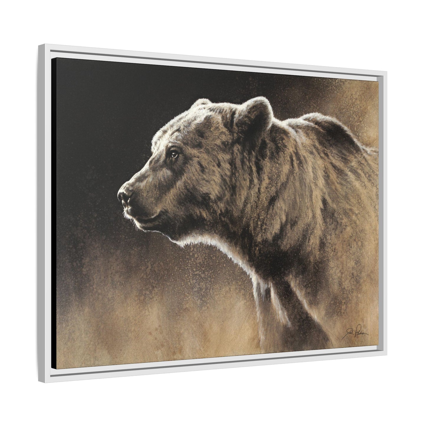 "Grizzly" Framed Canvas