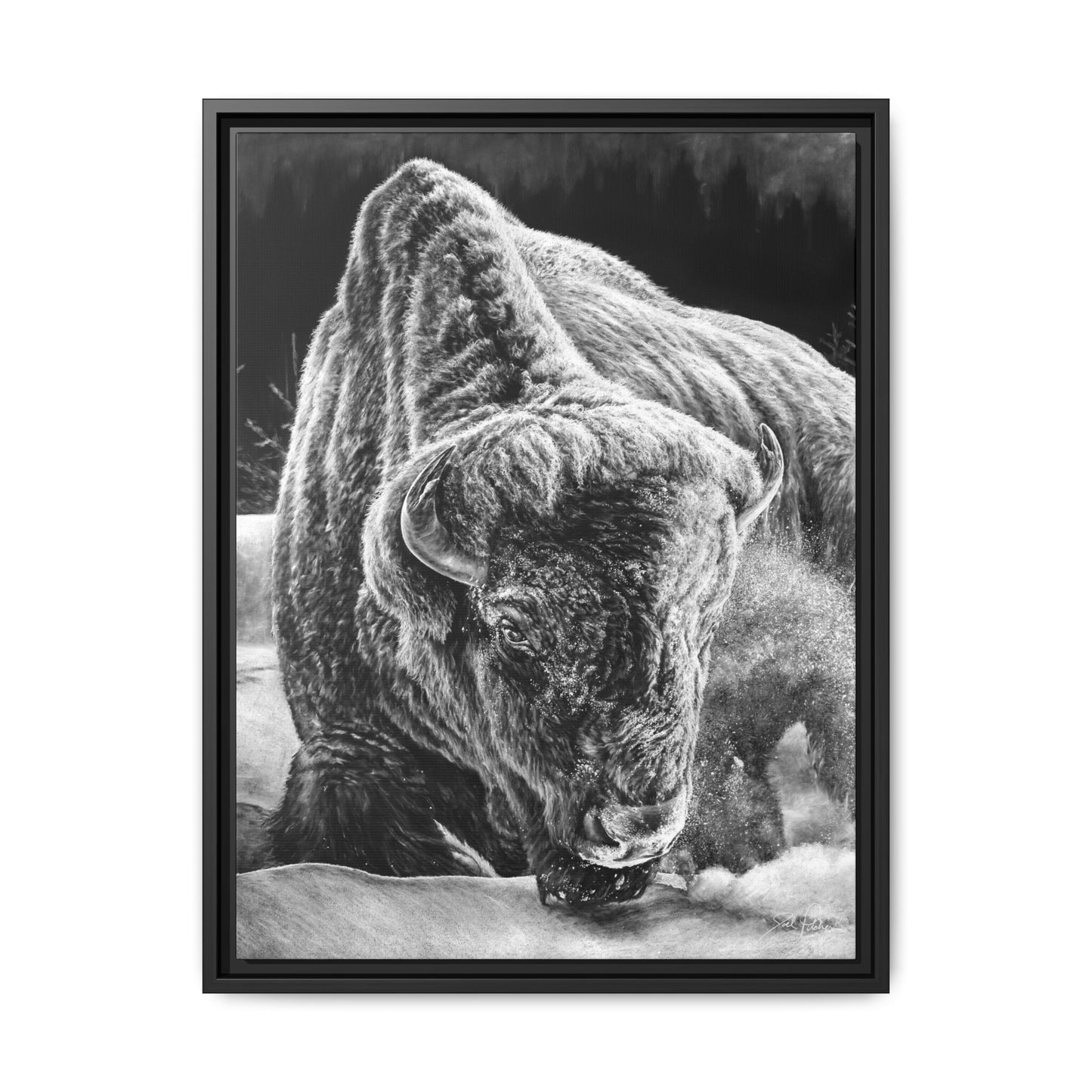 "Snowman" Framed Canvas