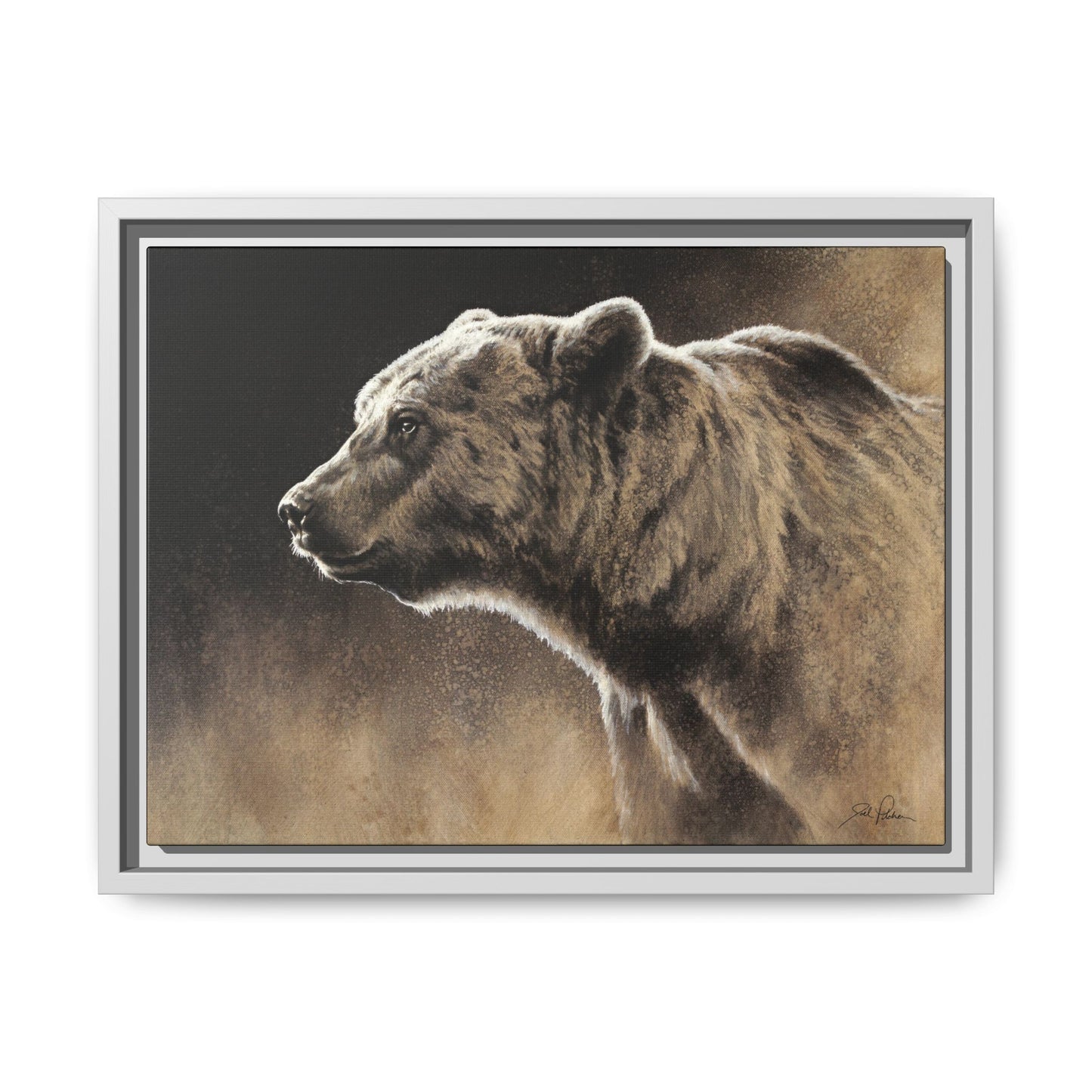 "Grizzly" Framed Canvas