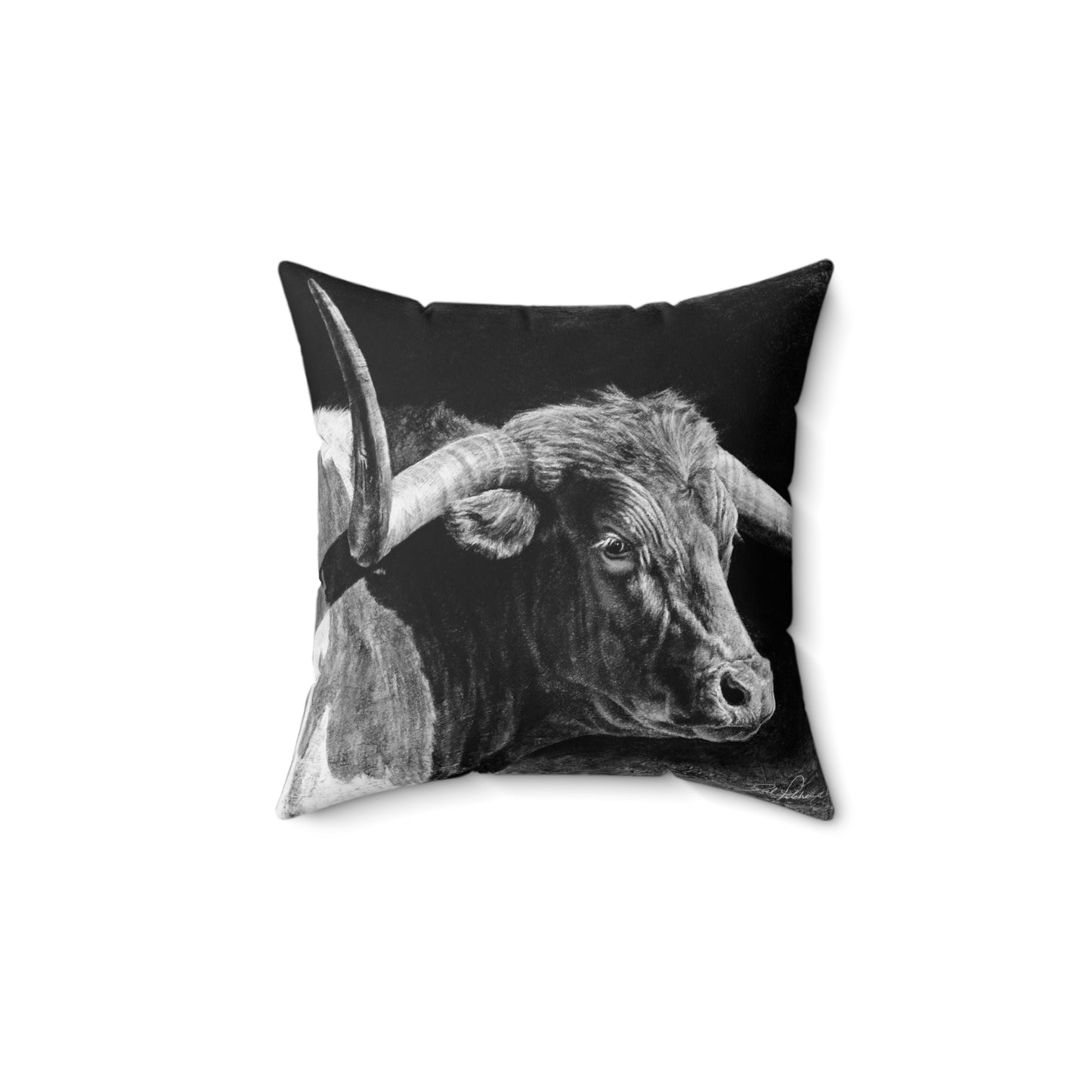 "Longhorn II" Square Pillow.