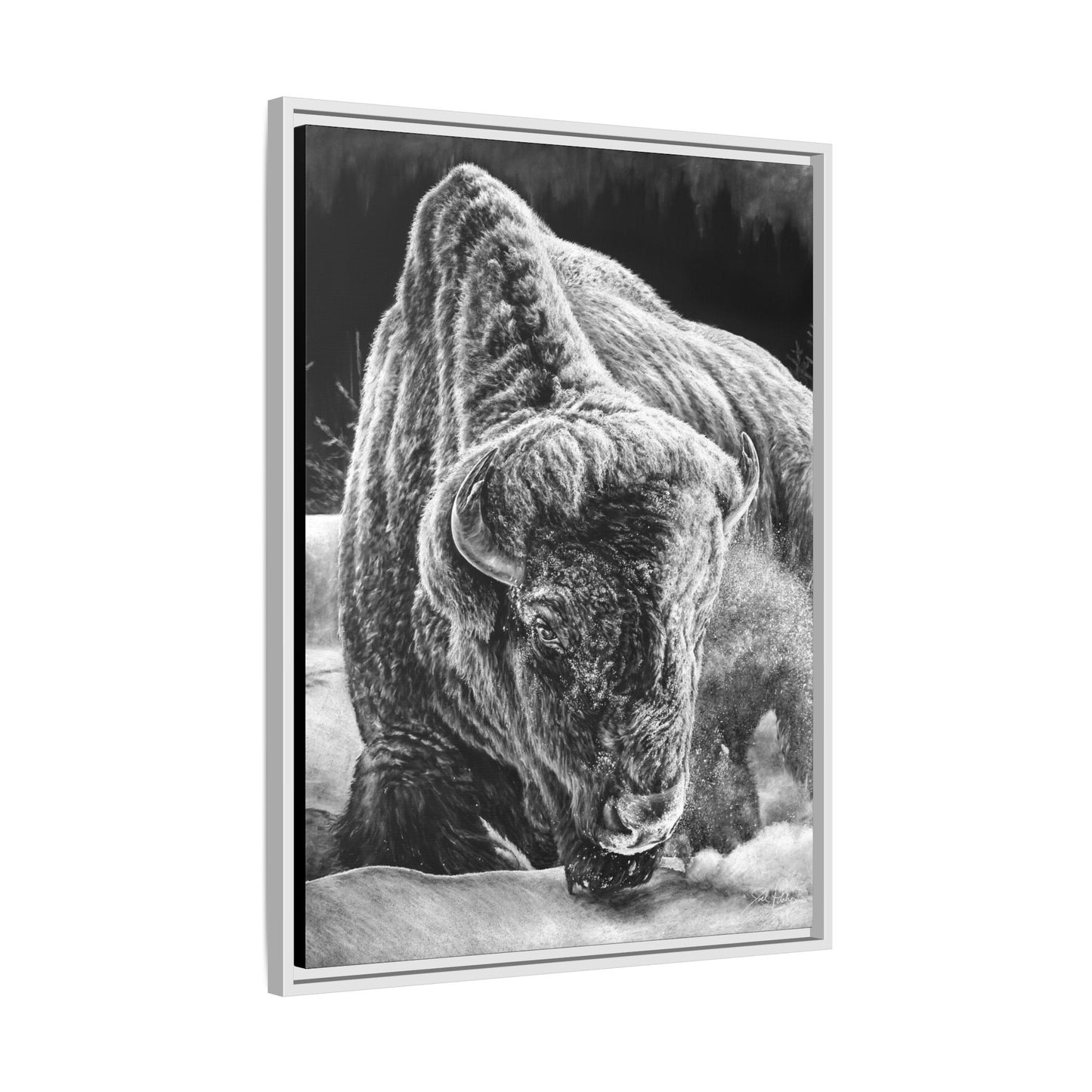 "Snowman" Framed Canvas
