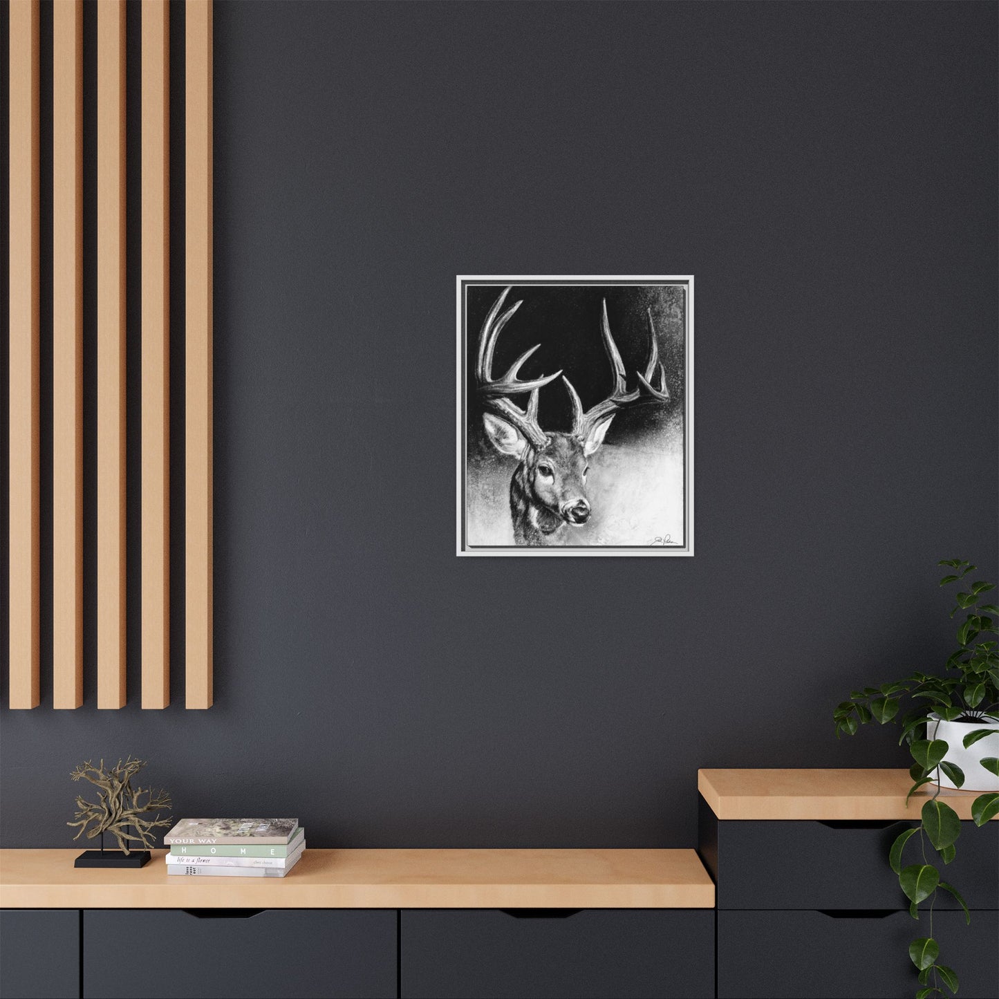 "Whitetail Buck" Framed Canvas
