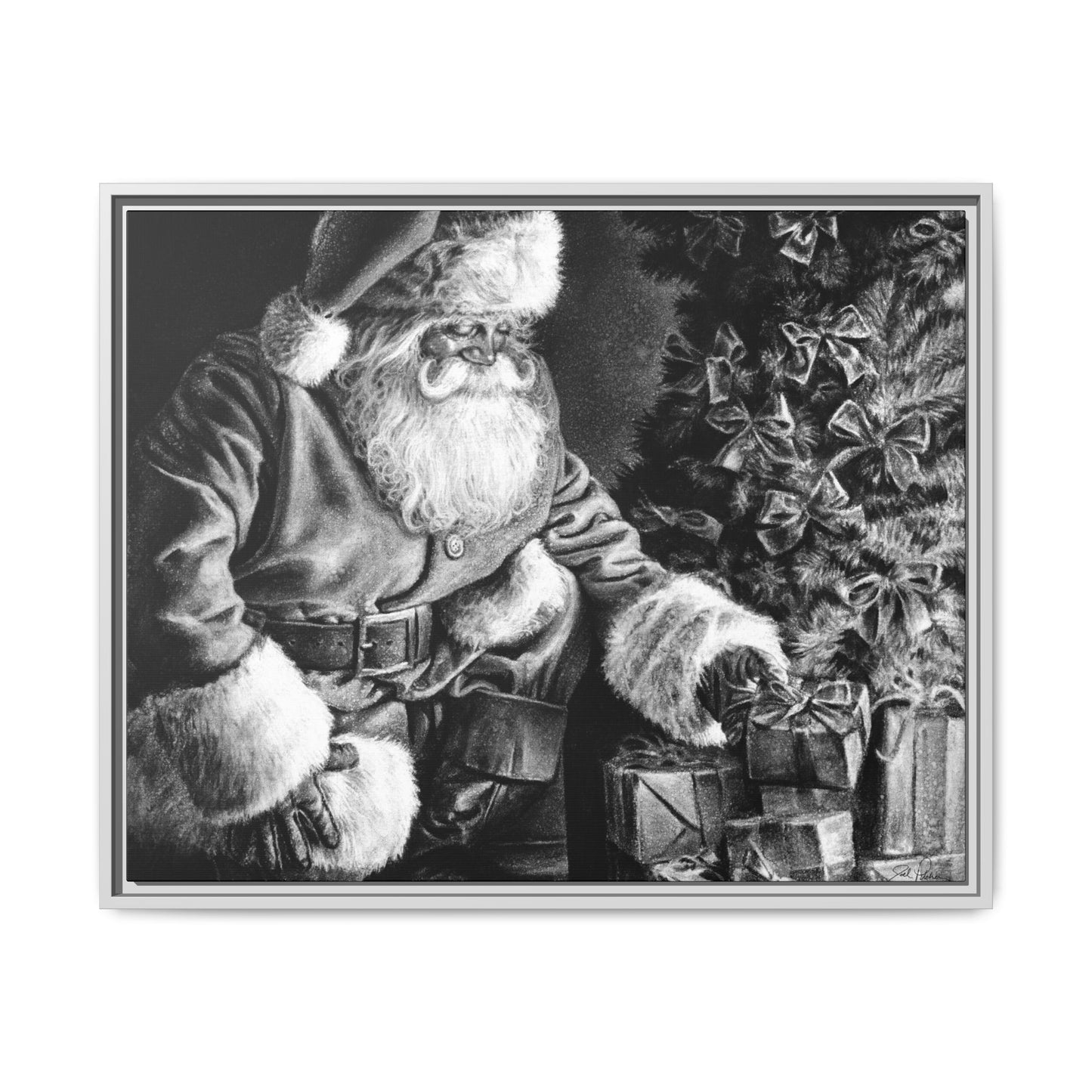 "Secret Santa" Framed Canvas