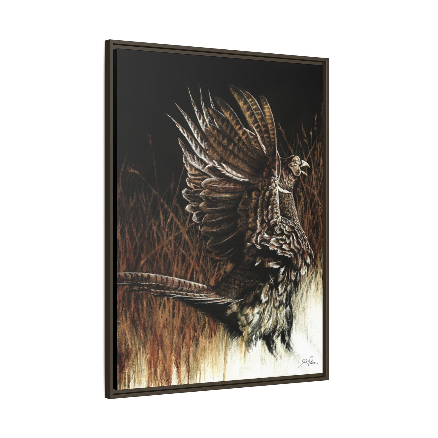 "Call of the Upland Pheasant" Framed Canvas
