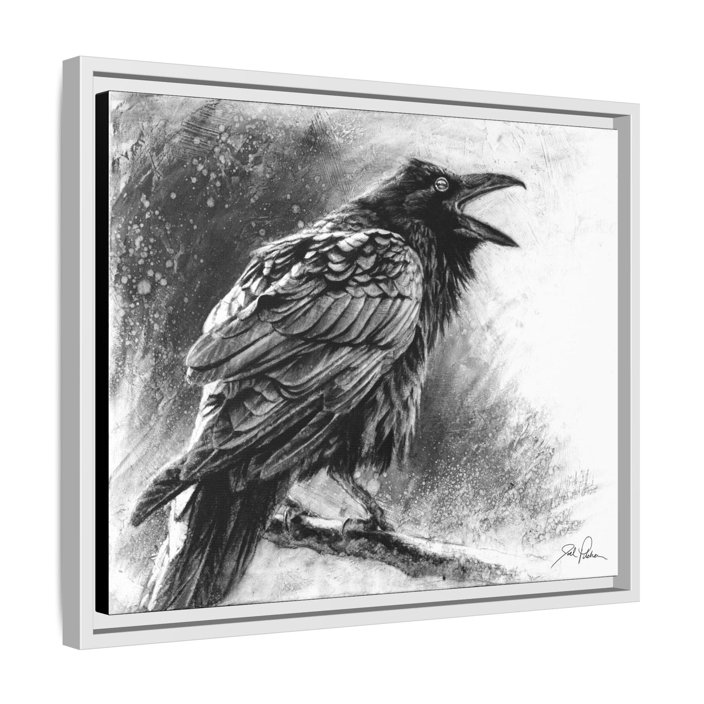 "Raven" Framed Canvas