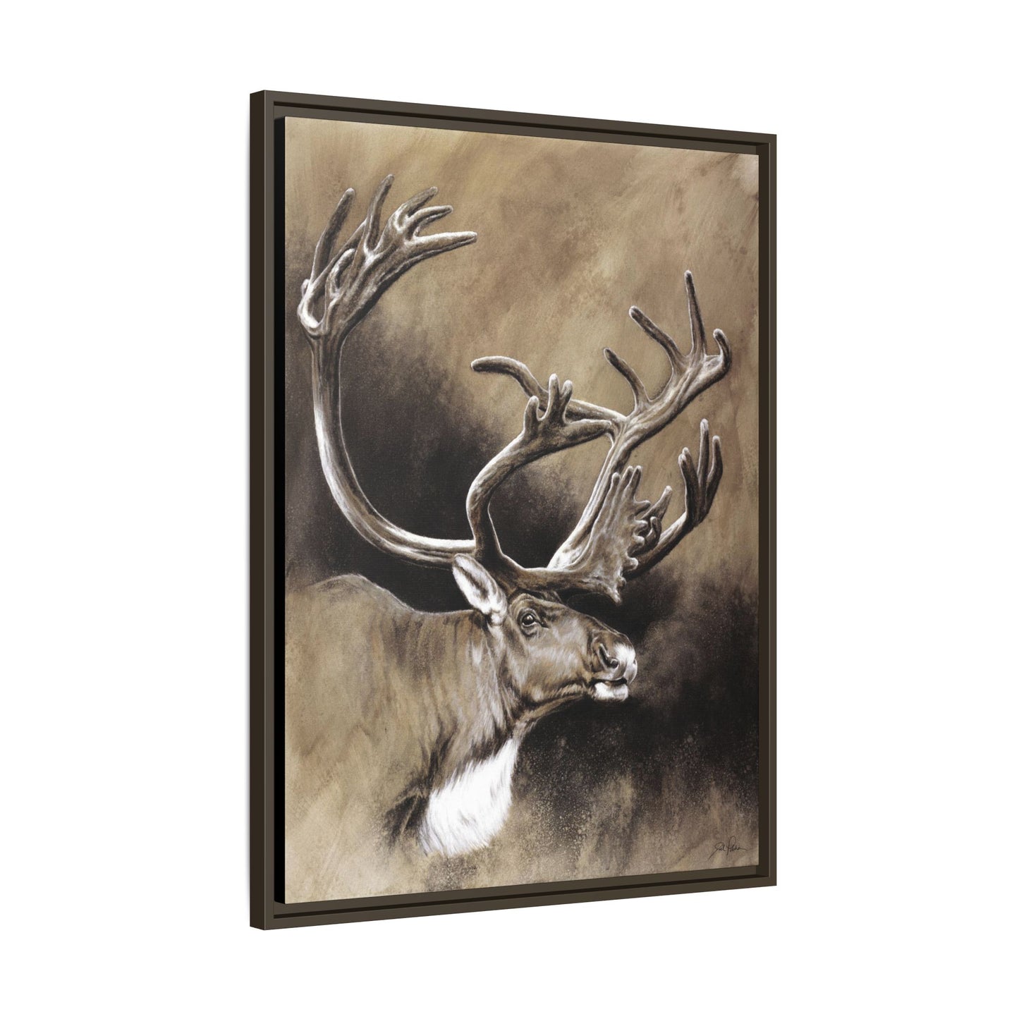 "Caribou" Framed Canvas