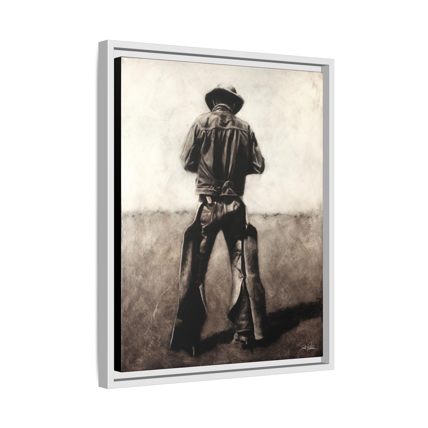 "Cowboy" Framed Canvas