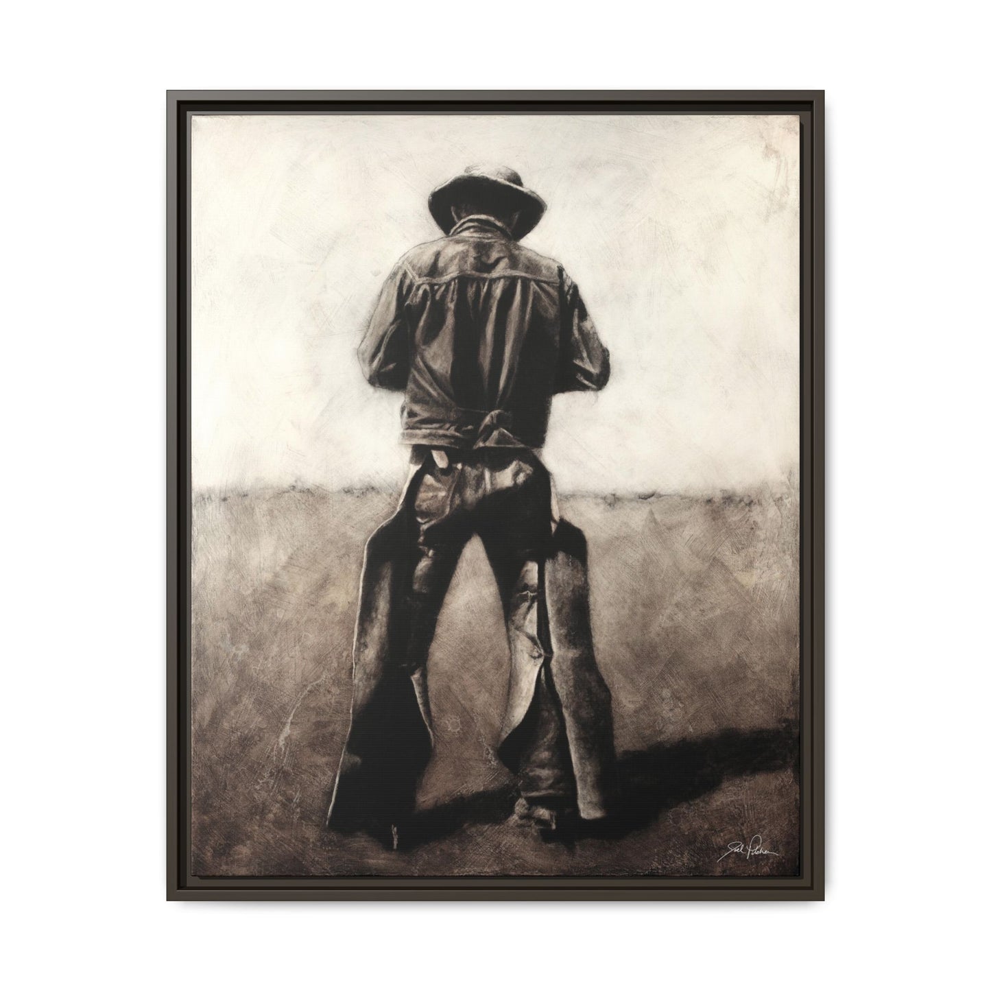 "Cowboy" Framed Canvas