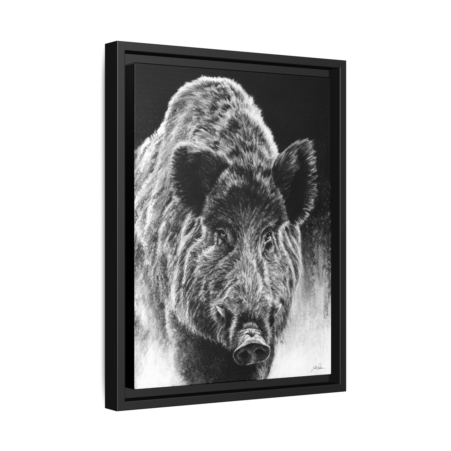 "Wild Boar" Framed Canvas