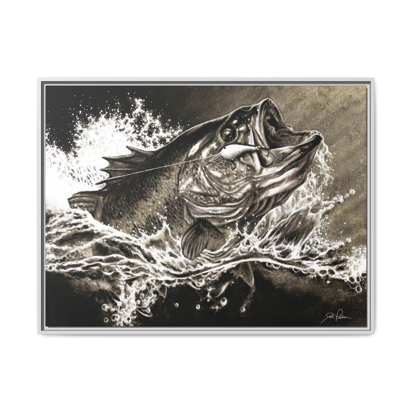 "Hooked" Framed Canvas