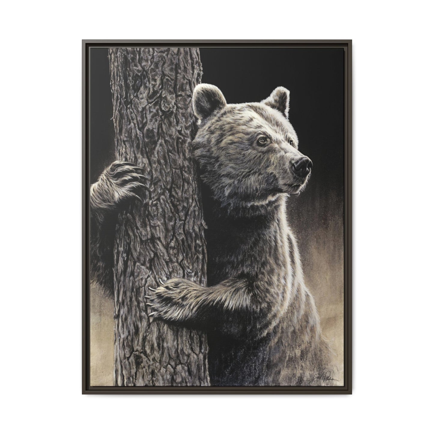 "Bear Hug" Framed Canvas