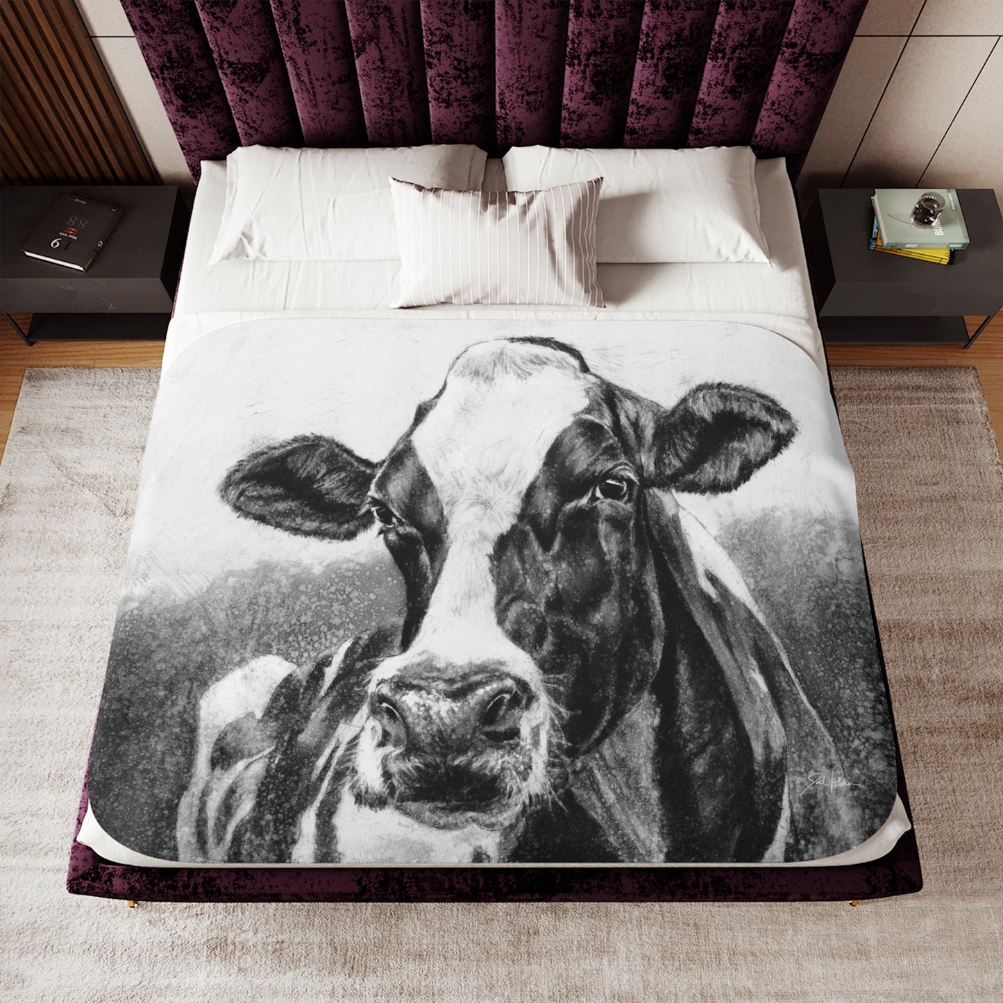 "Holstein" Sherpa Blanket.