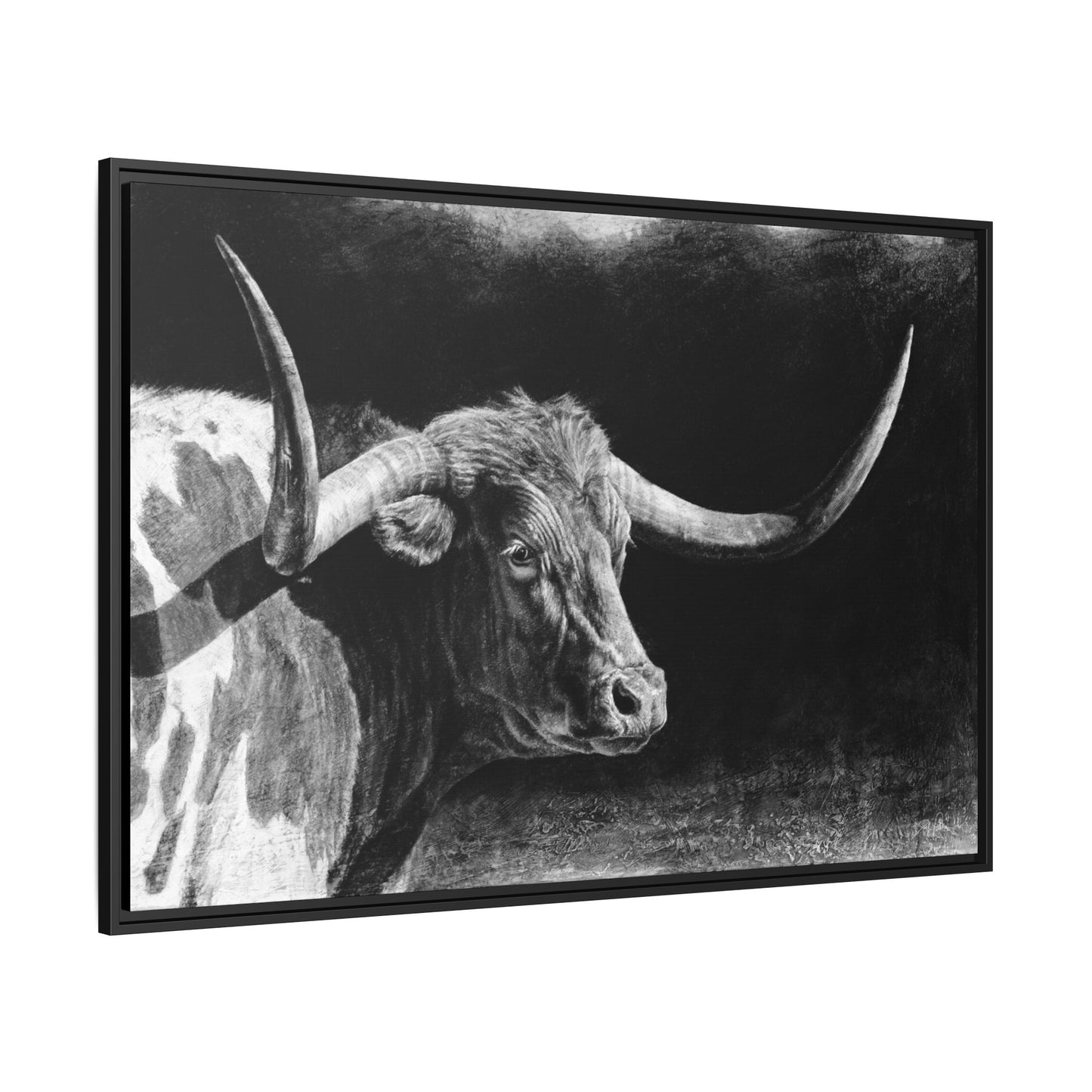 "Longhorn II" Framed Canvas