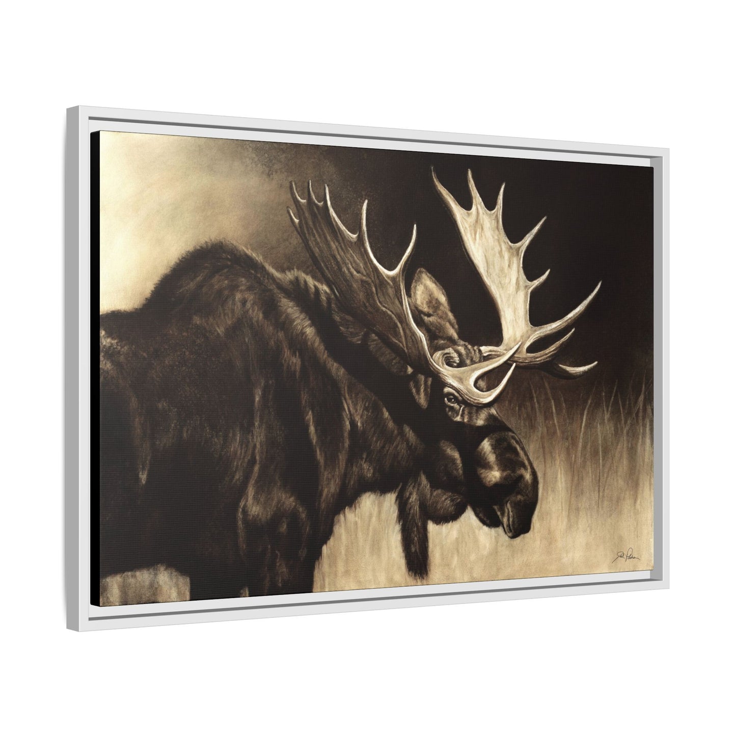 "Mighty Moose" Framed Canvas