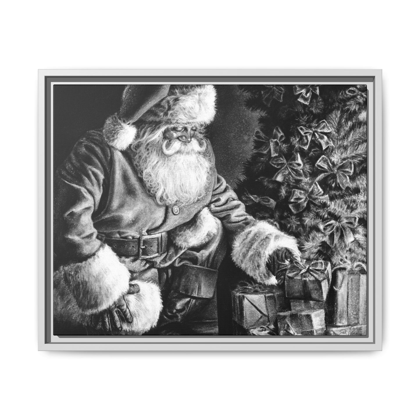 "Secret Santa" Framed Canvas
