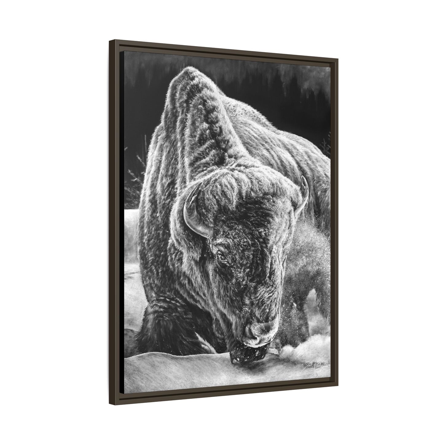 "Snowman" Framed Canvas