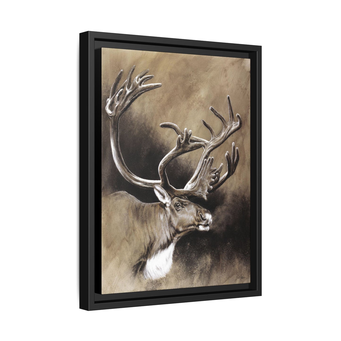 "Caribou" Framed Canvas