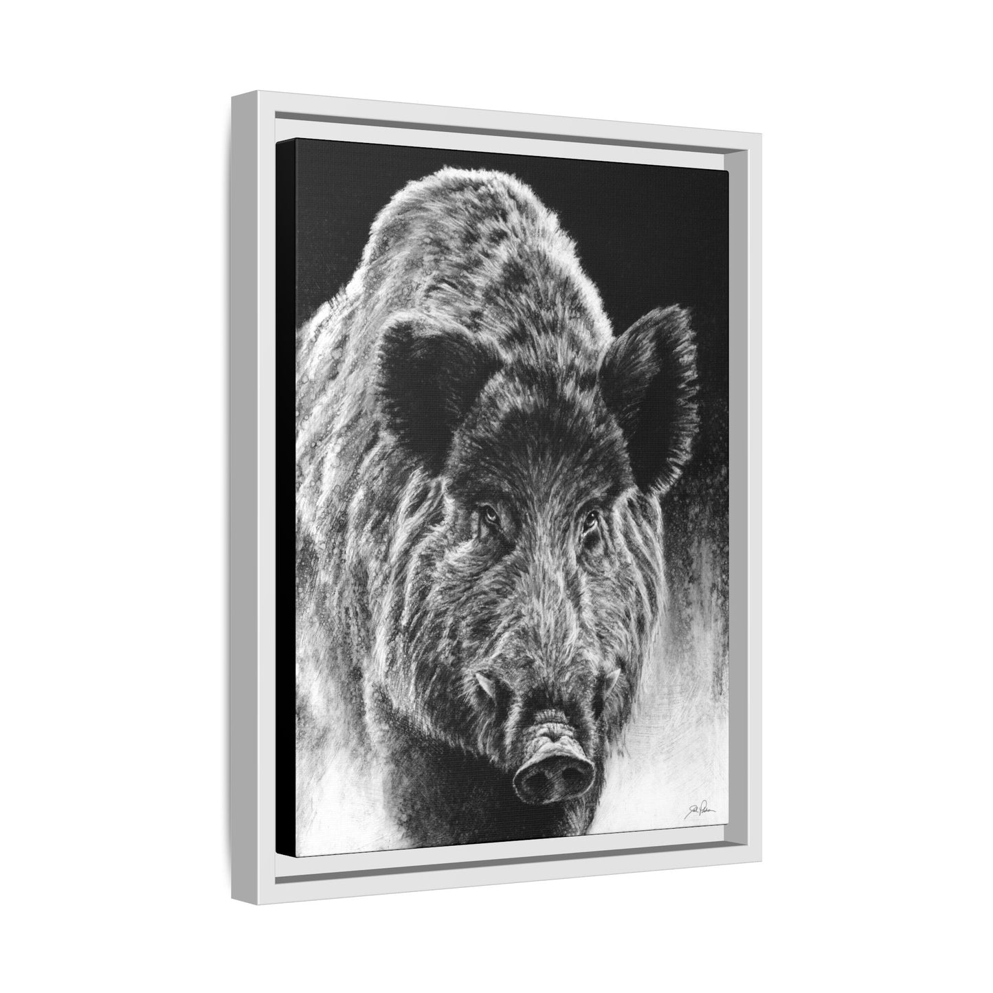 "Wild Boar" Framed Canvas