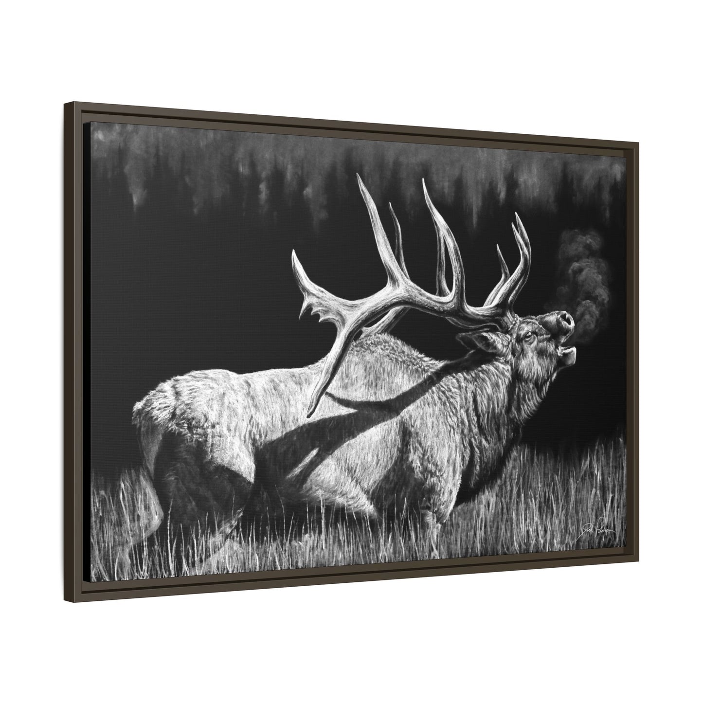 "Firebull" Framed Canvas
