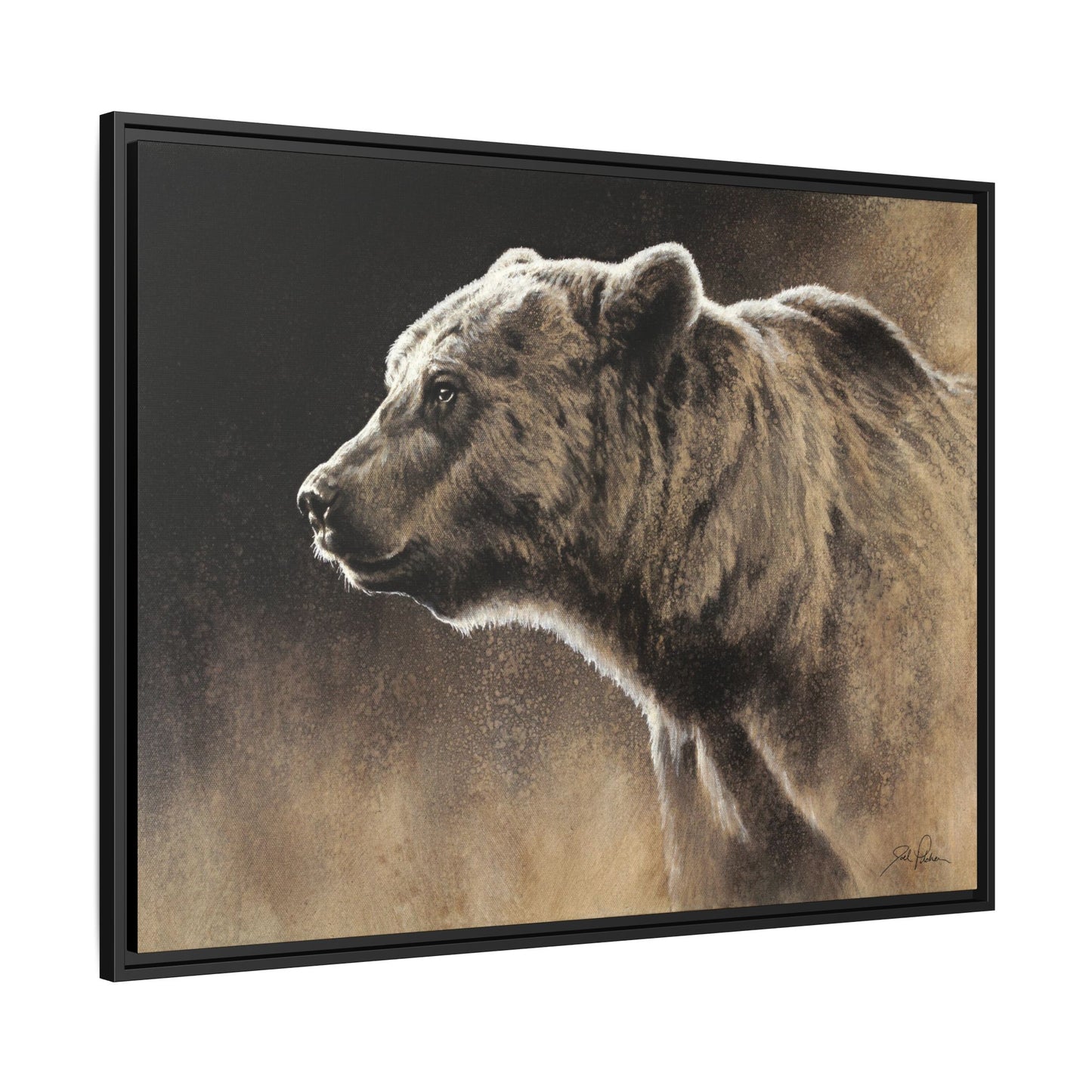 "Grizzly" Framed Canvas