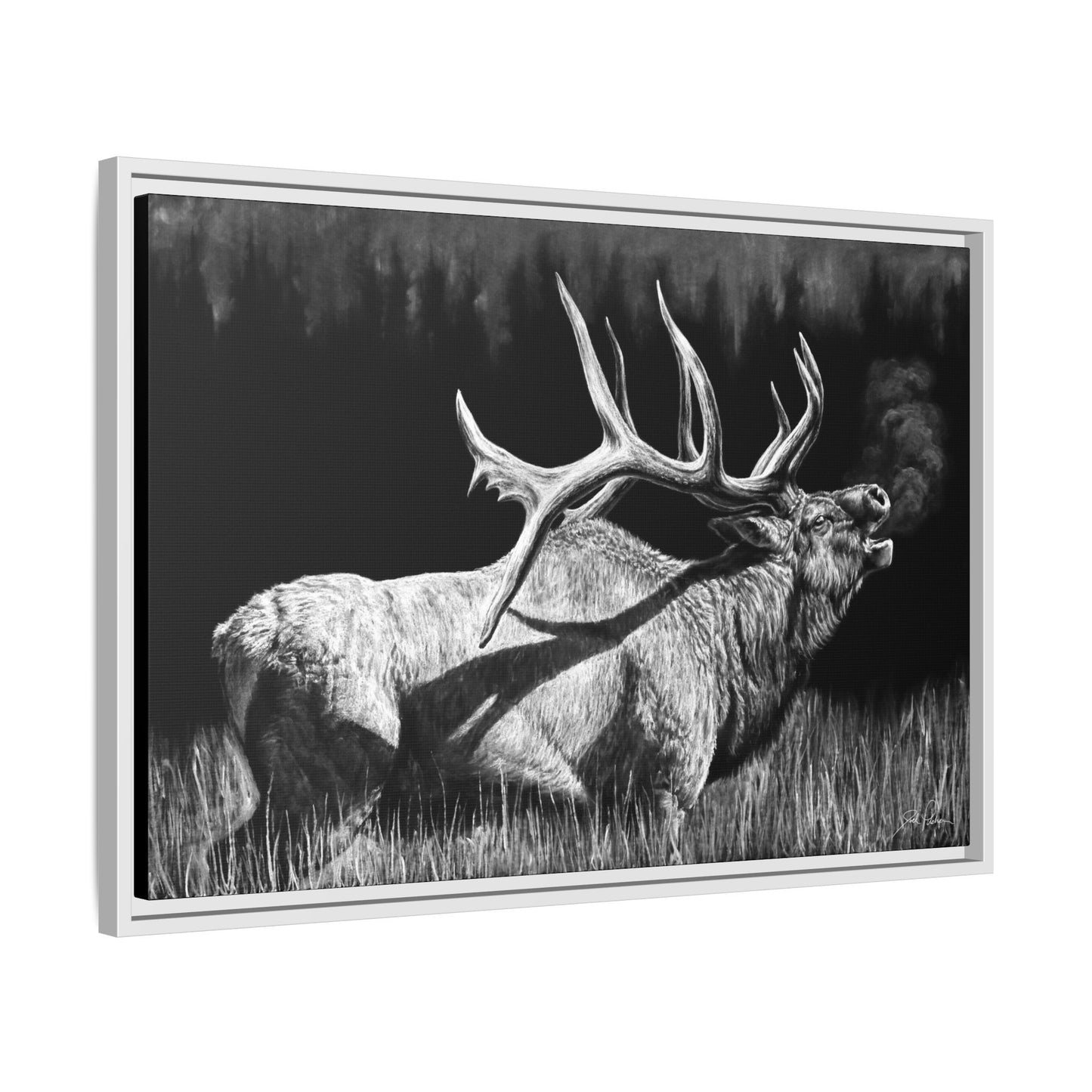 "Firebull" Framed Canvas