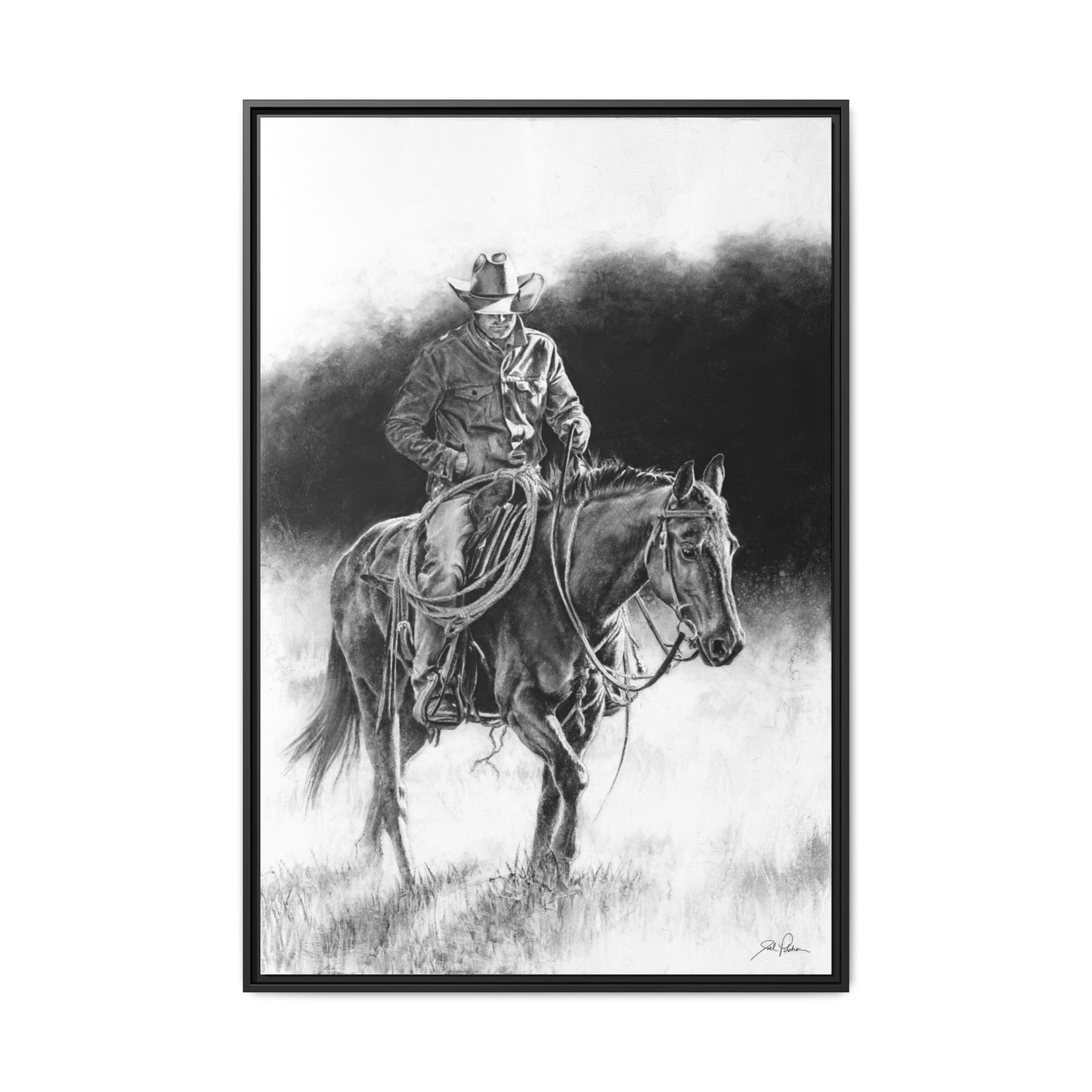 "Ridin' for the Brand" Framed Canvas