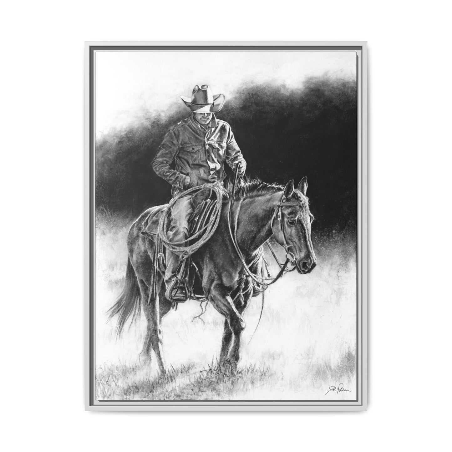 "Ridin' for the Brand" Framed Canvas