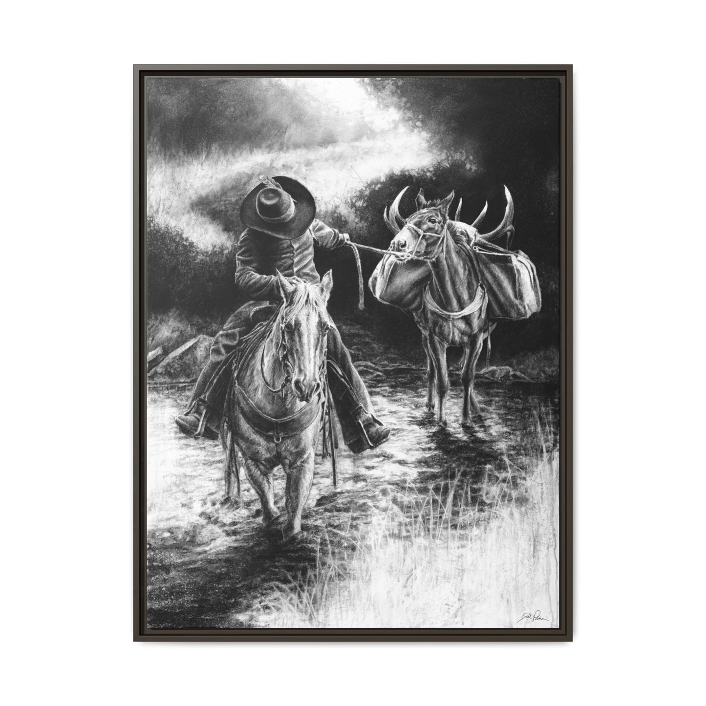 "Shallow Crossing" Framed Canvas