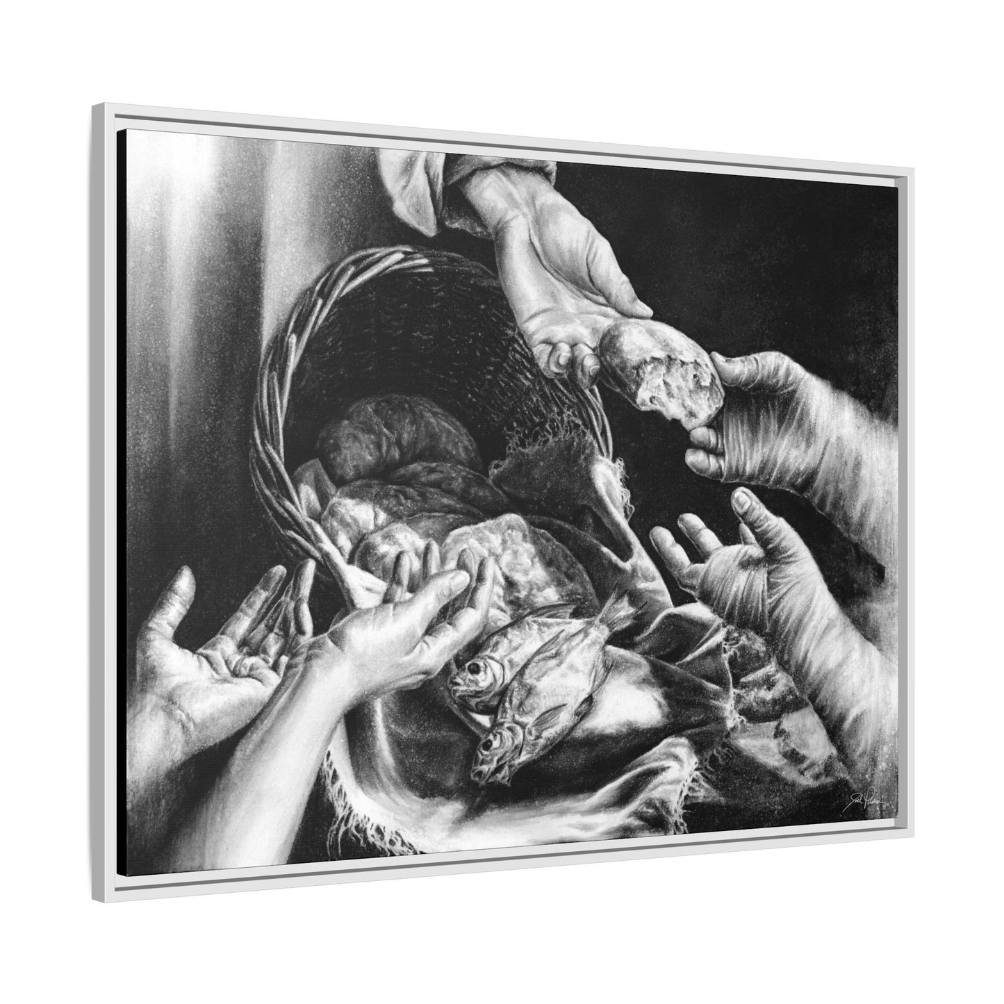 "Loaves and Fishes" Framed Canvas