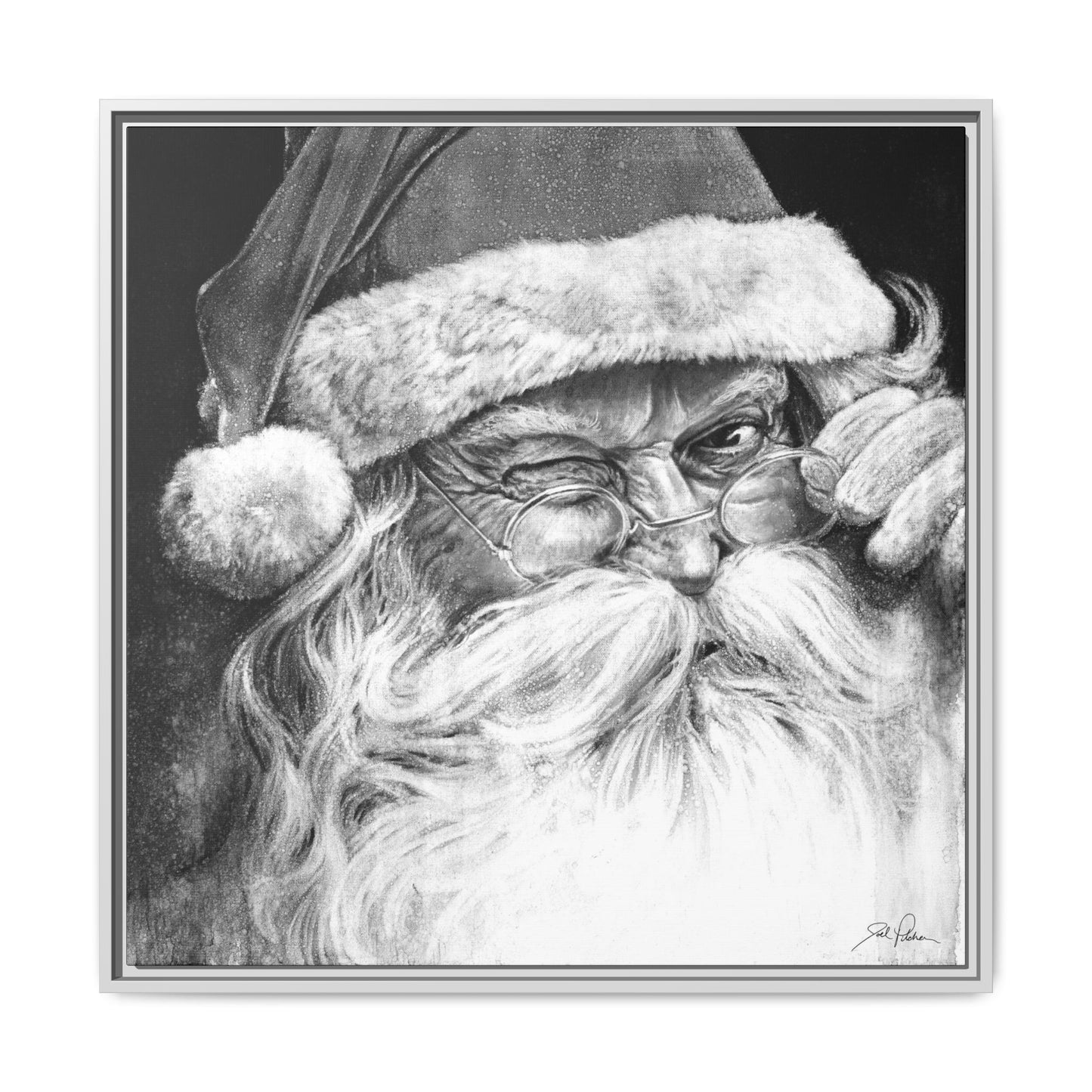 "Ol' Saint Nick" Framed Canvas