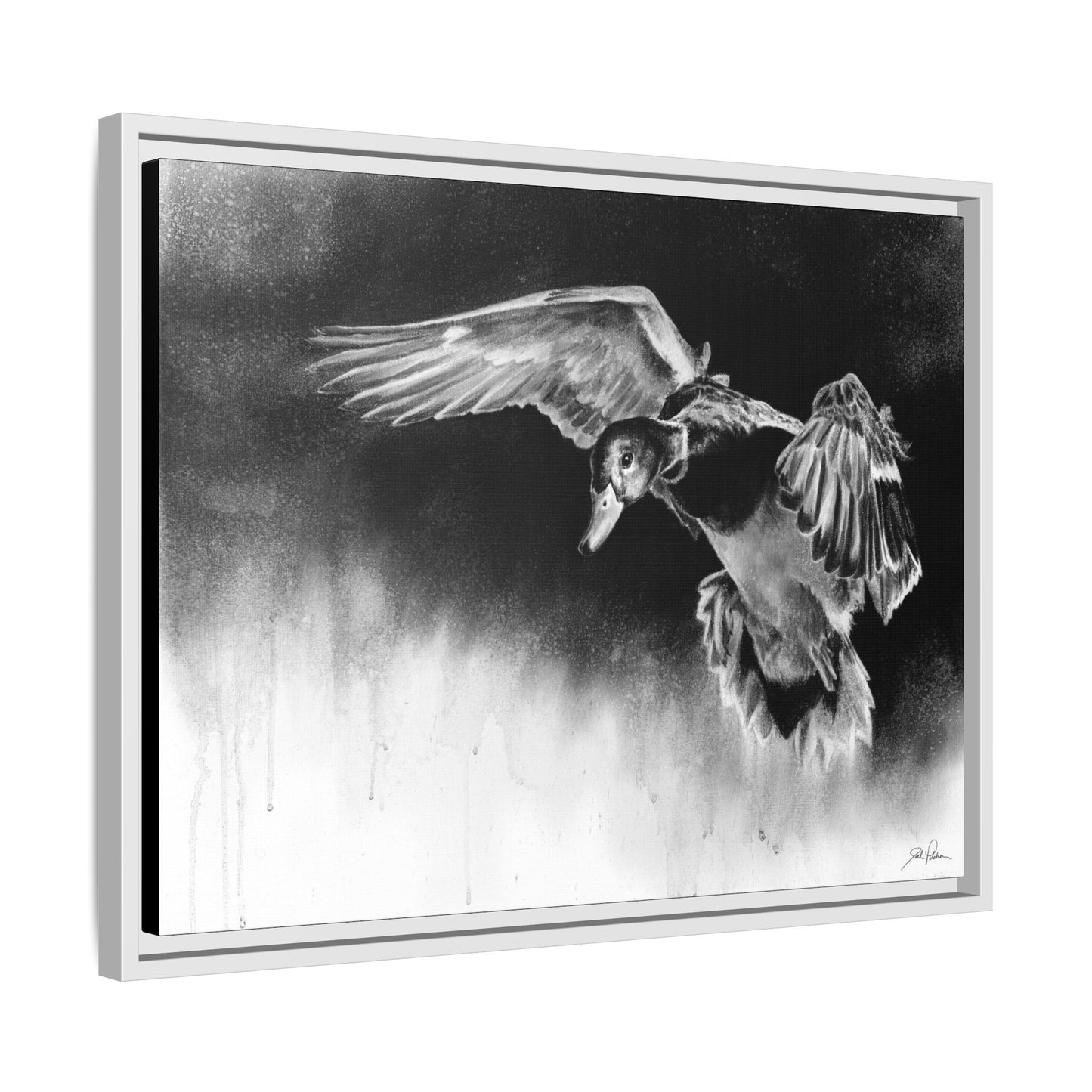 "Controlled Descent" Framed Canvas