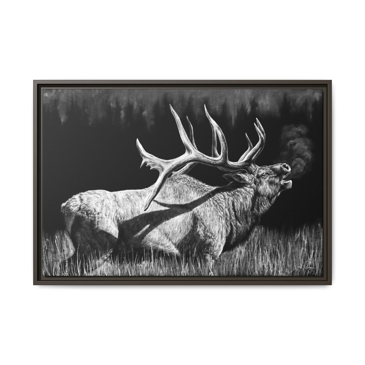 "Firebull" Framed Canvas