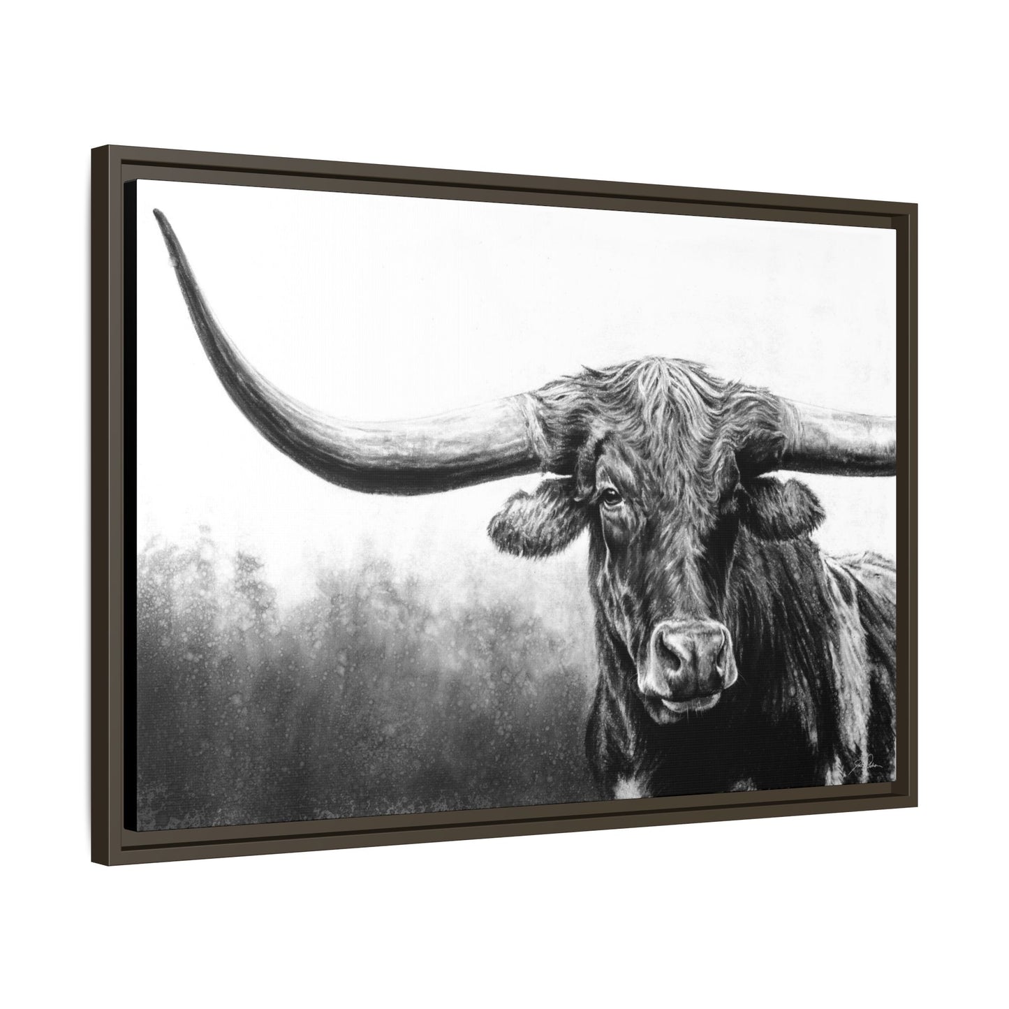 "Longhorn" Framed Canvas