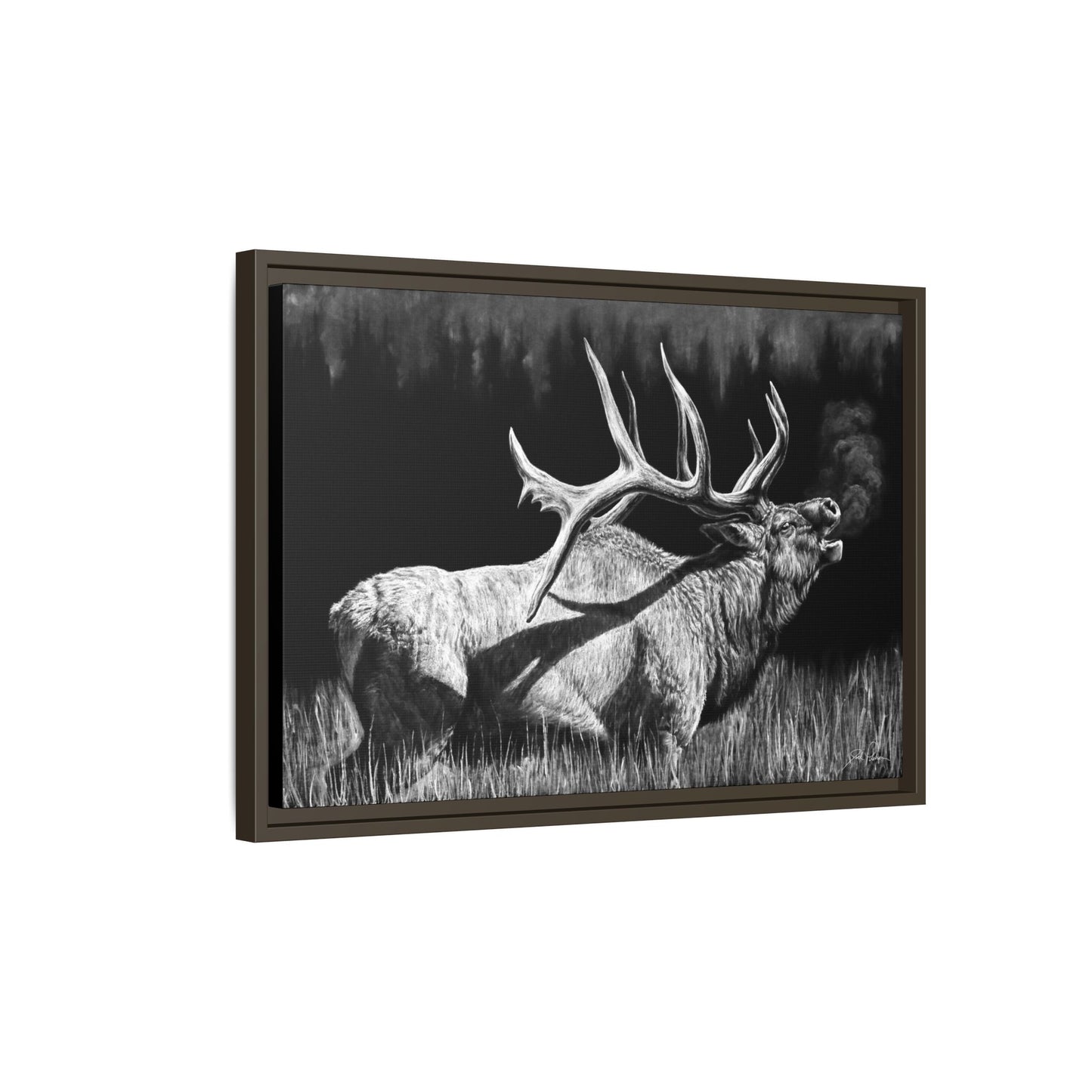 "Firebull" Framed Canvas