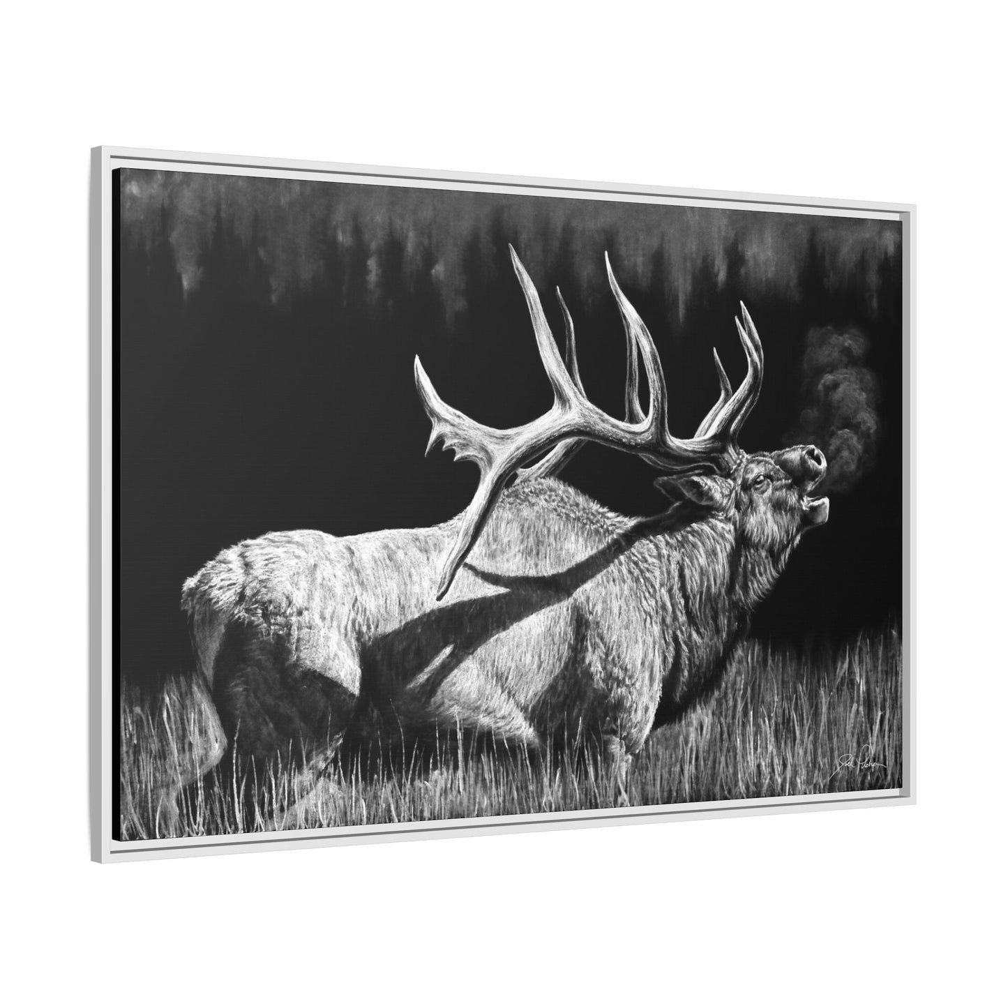 "Firebull" Framed Canvas