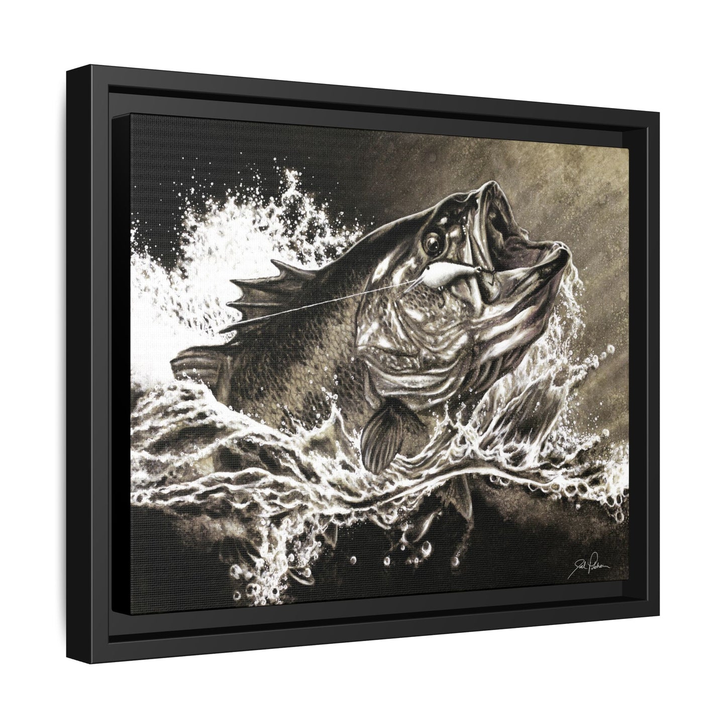 "Hooked" Framed Canvas