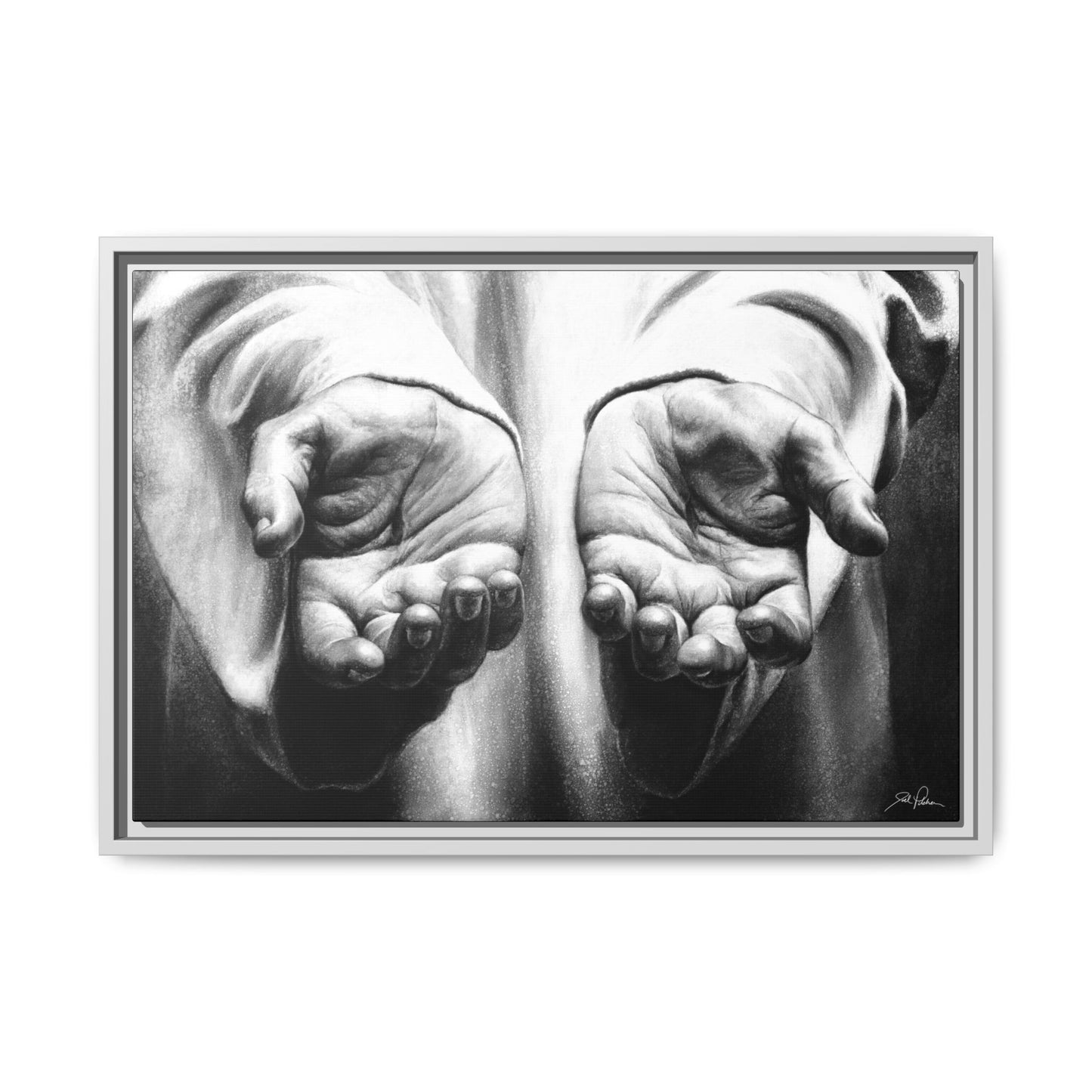 "His Hands" Framed Canvas