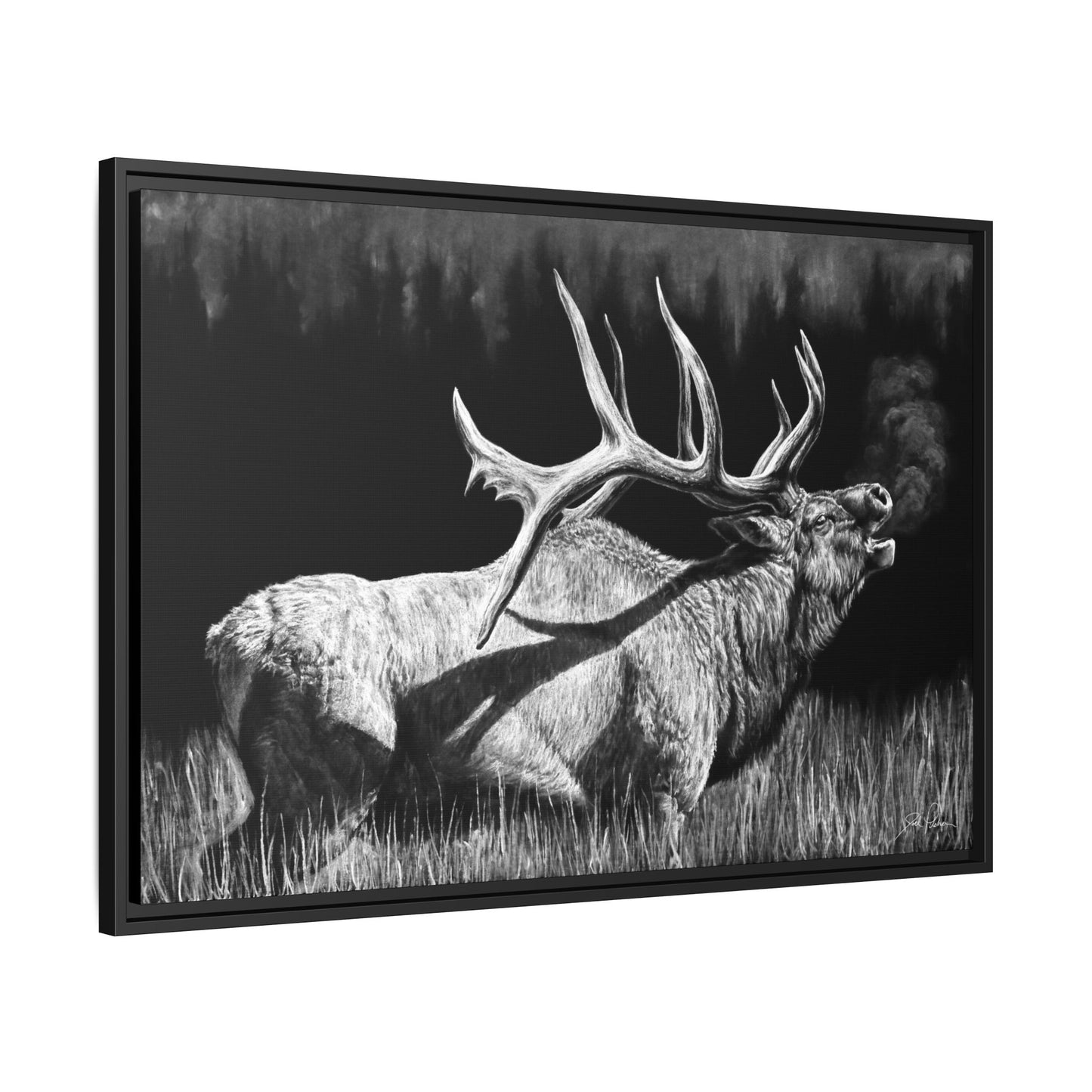 "Firebull" Framed Canvas