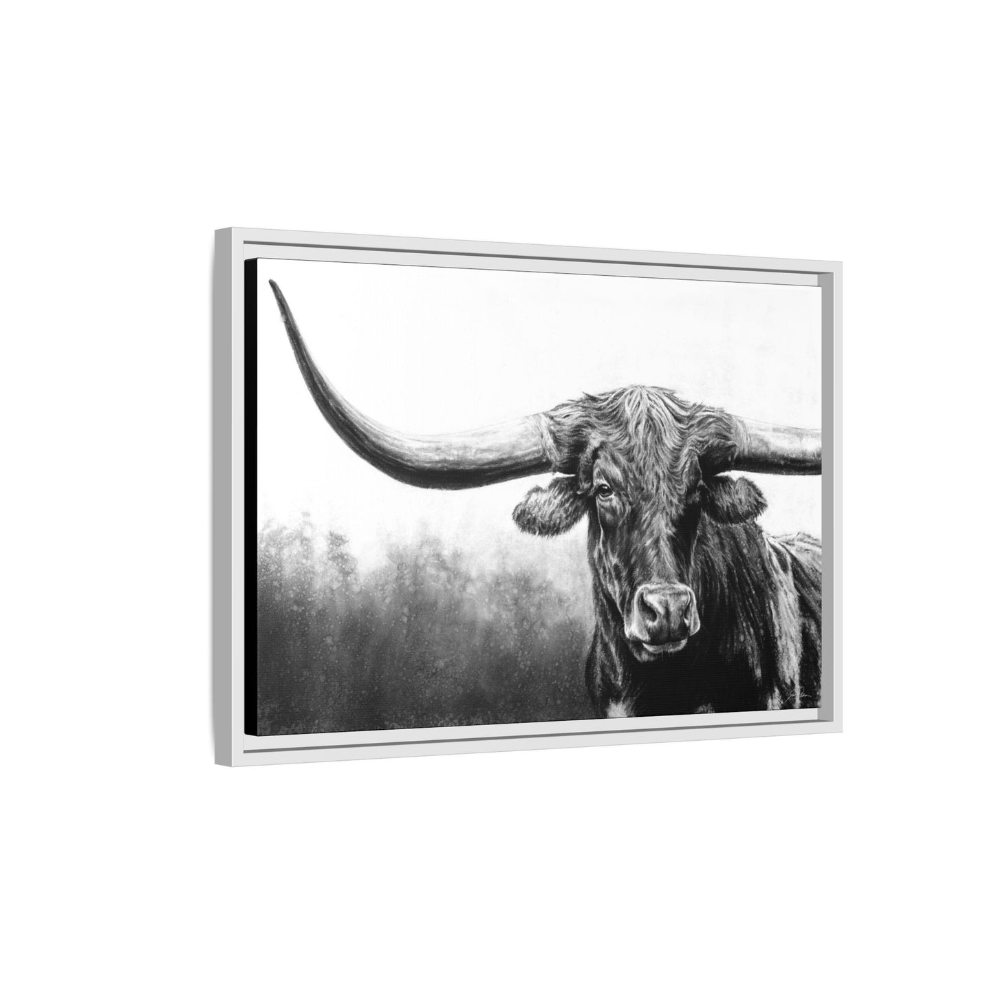 "Longhorn" Framed Canvas